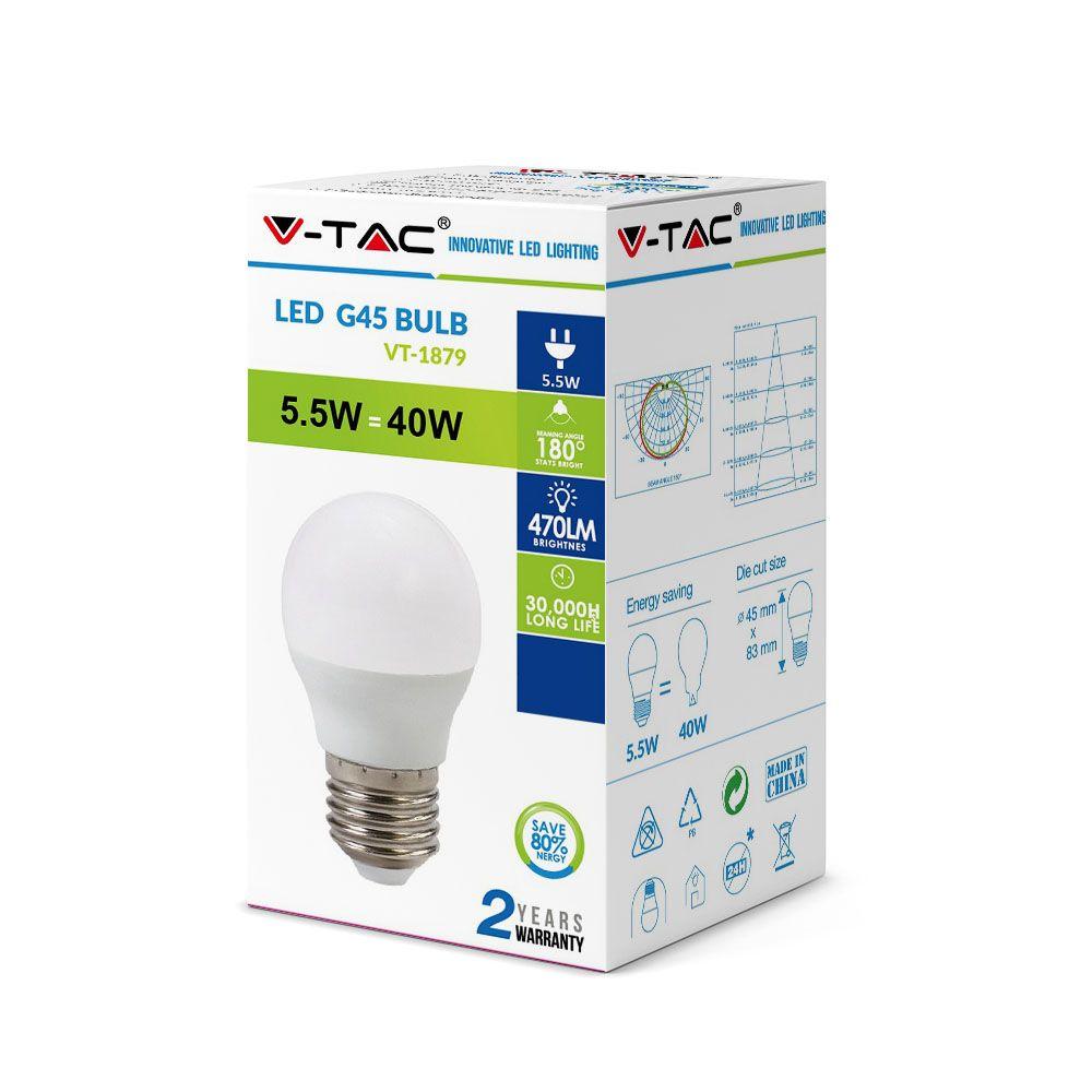 VT-1879 5.5W G45 PLASTIC BULBS 4000K E27