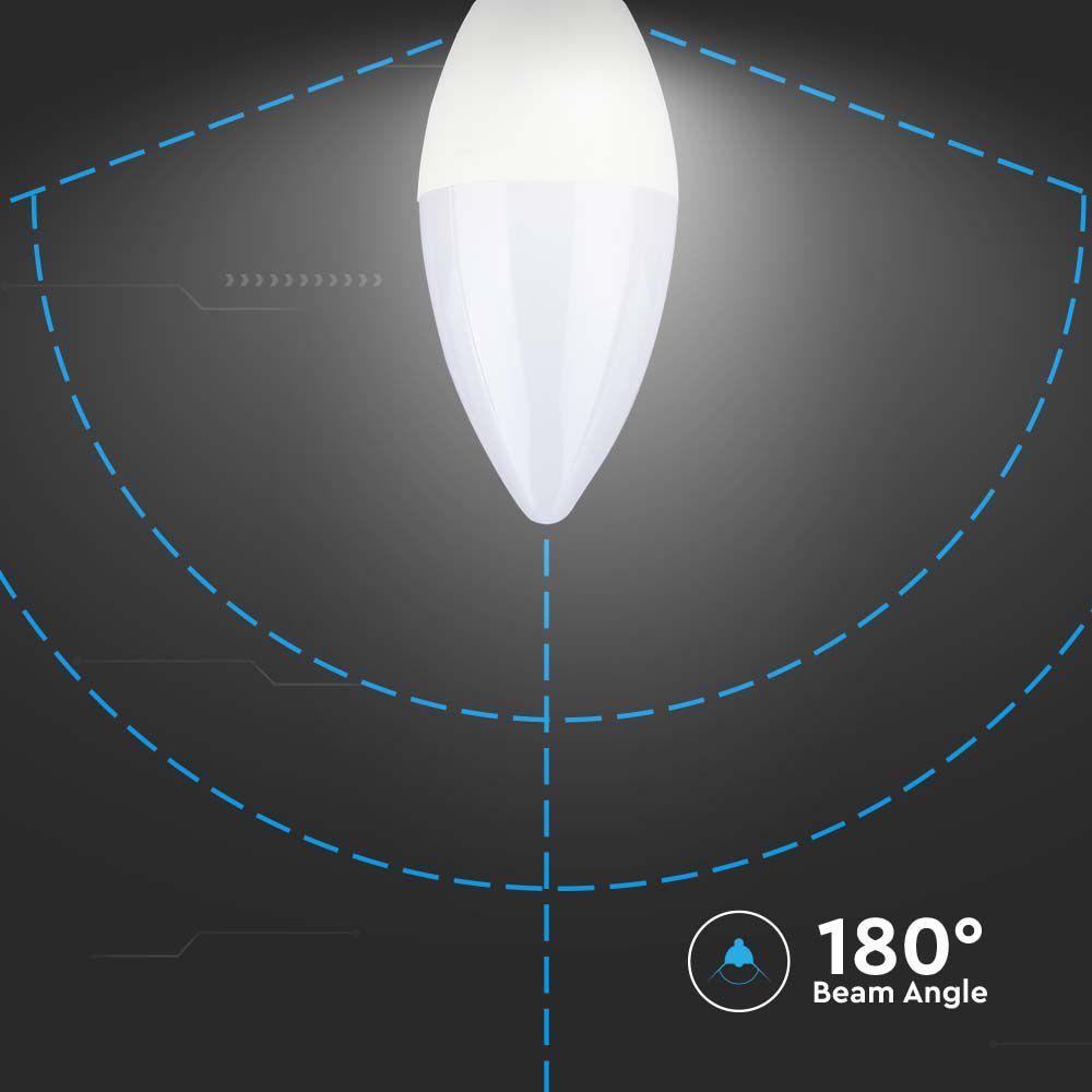 4.5W C37 Żarówka LED, Chip SAMSUNG, Barwa:3000K, Trzonek:E14, VTAC, SKU 21171