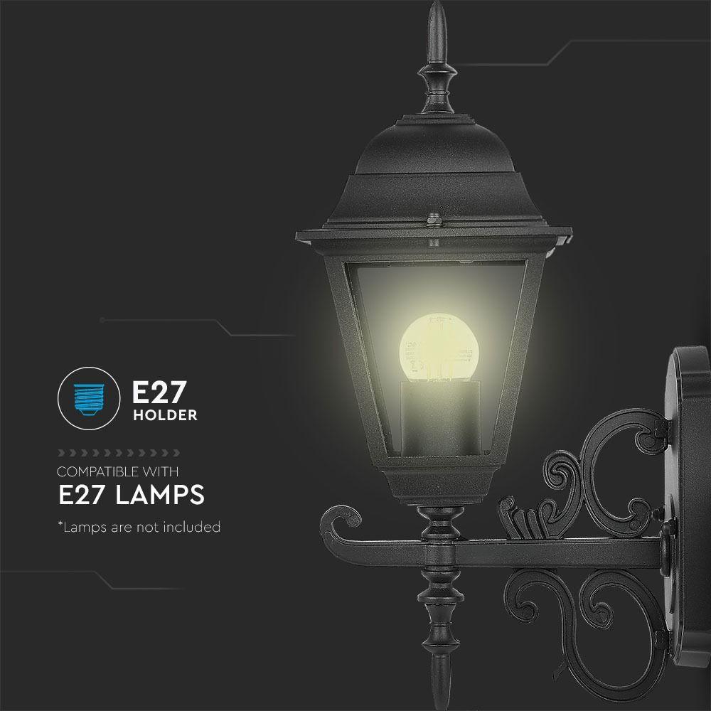 VT-760 E27 WALL LAMP SMALL-MATT BLACK(UP)