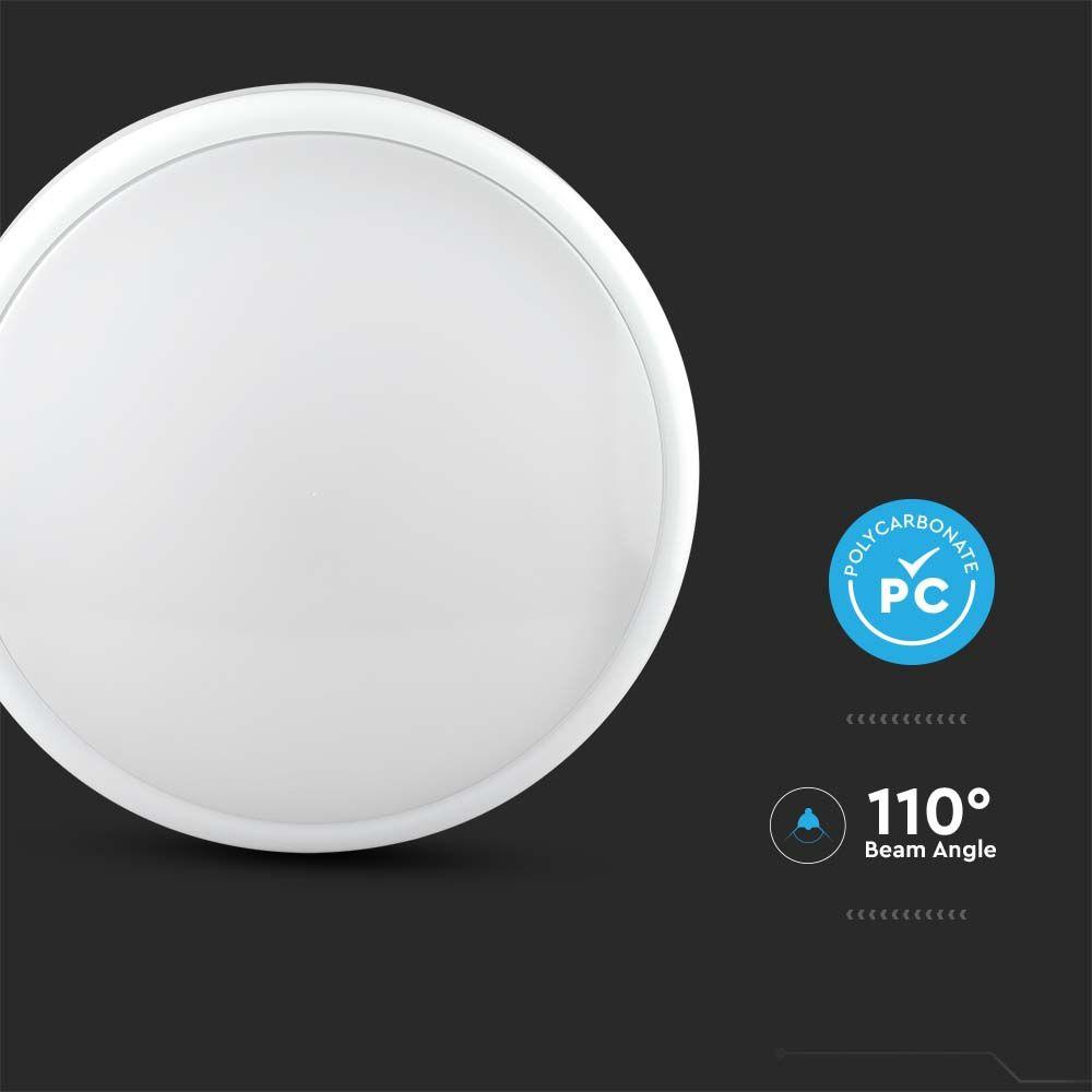 8W/16W/20W Dekoracyjny plafon LED, Chip Samsung, Barwa: 3w1, Klosz: Okrągły, IP65, VTAC, SKU 6851