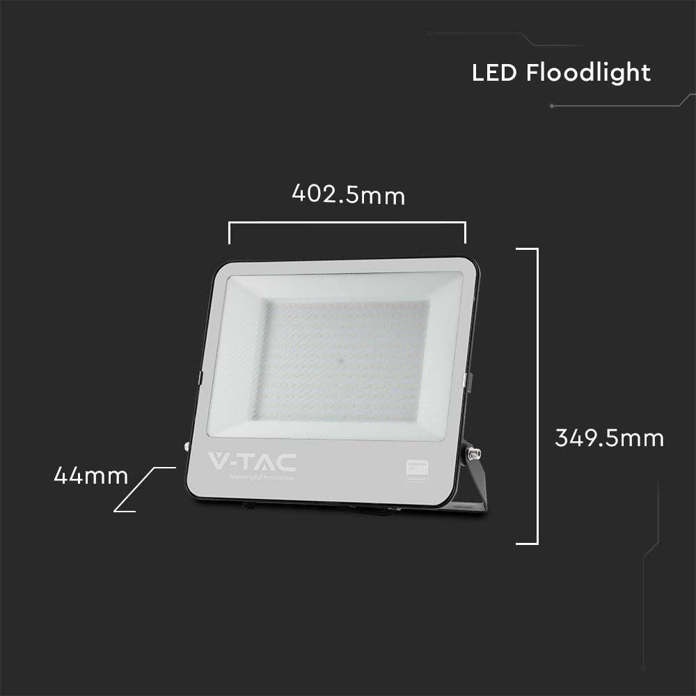 VT-44206 200W LED FLOODLIGHT 4000K BLACK BODY GREY GLASS 160LM/W