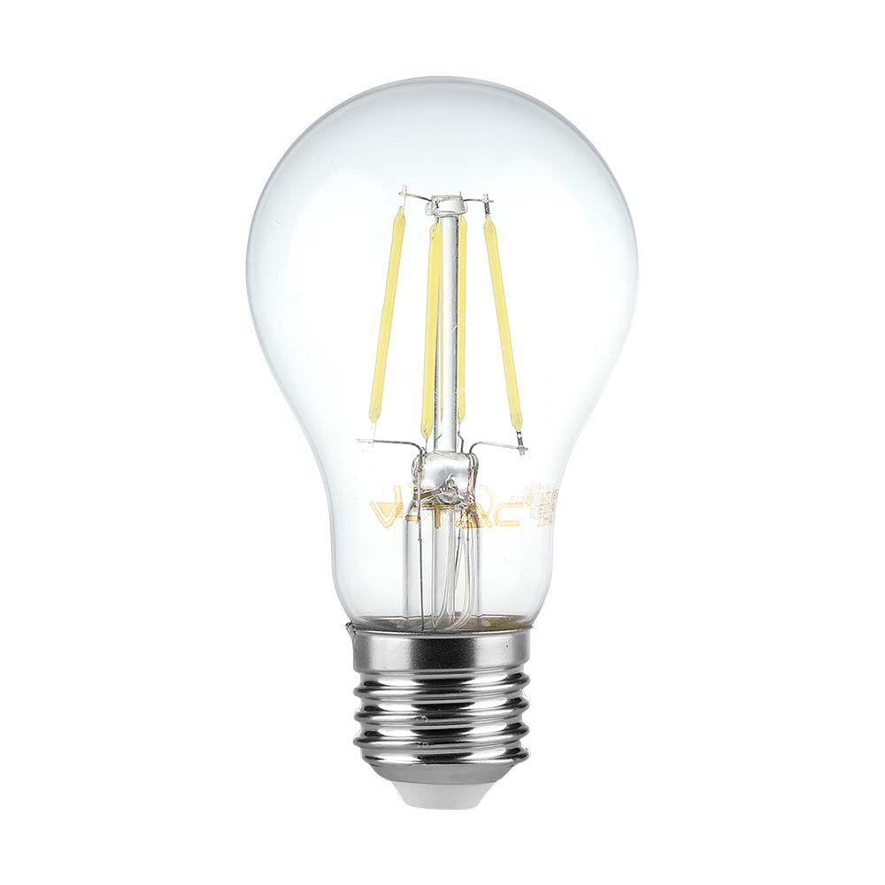 8W A65 Żarówka LED Filament, Barwa:3000K, Ściemniana, Trzonek:E27, VTAC, SKU 212815