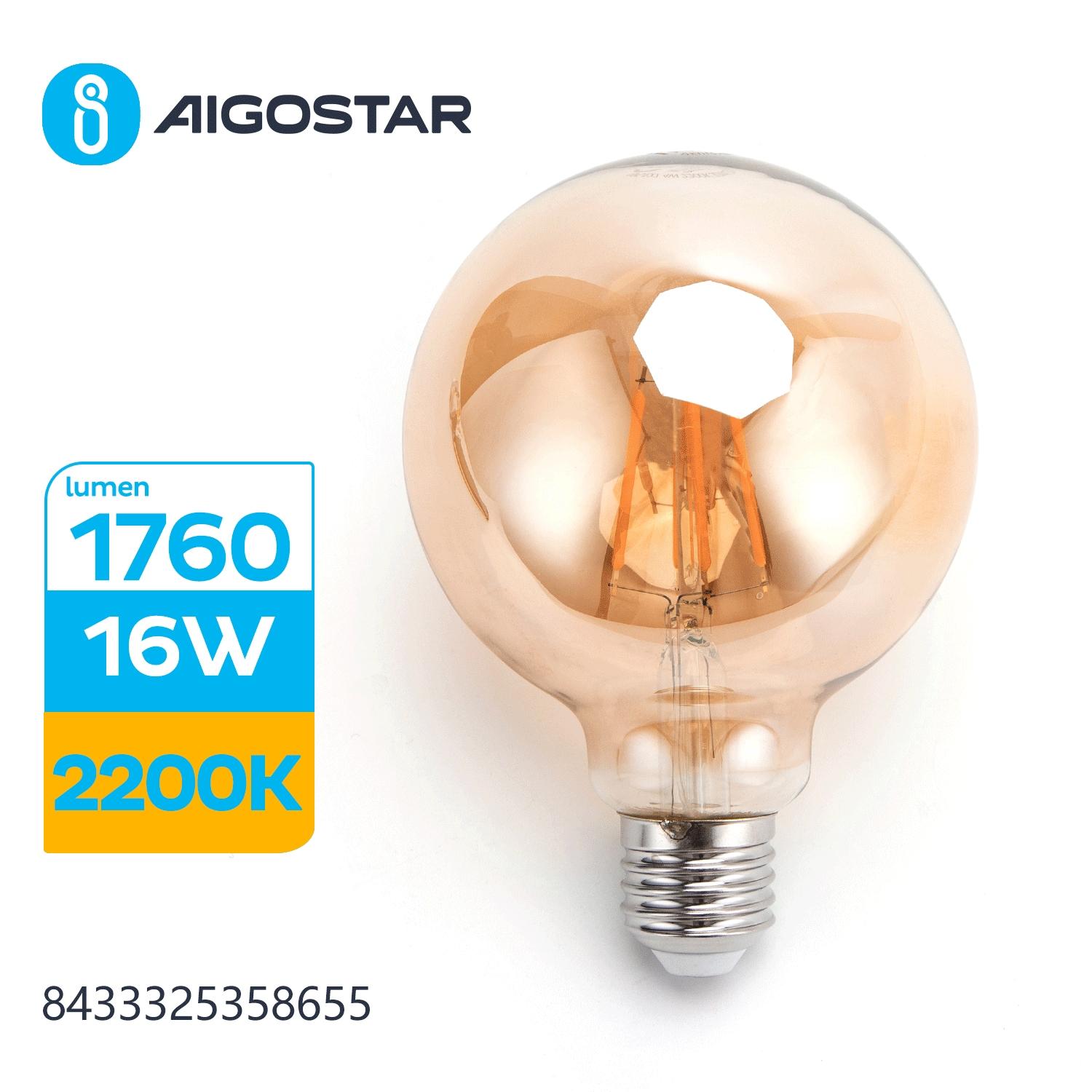 LED Filament Bulb (Amber) G95 E27 16W