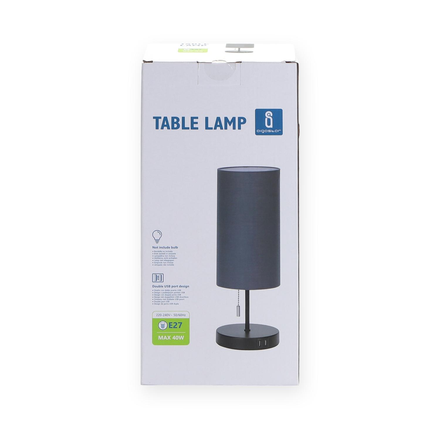 Metal Table Lamp USB*2 (Without Light Source) E27