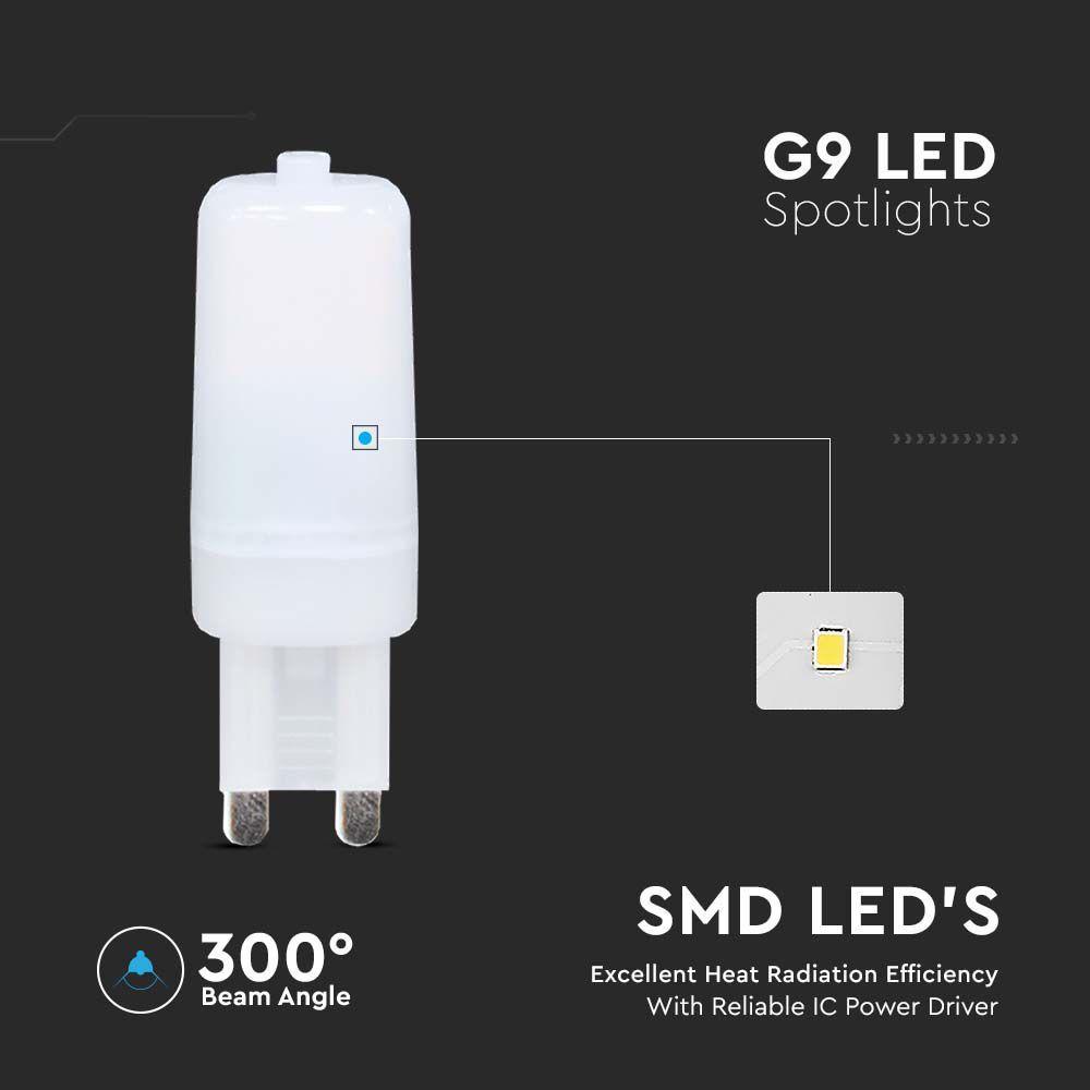 2.2W Żarówka LED, Chip SAMSUNG, Barwa:4000K, Trzonek:G9, VTAC, SKU 20479