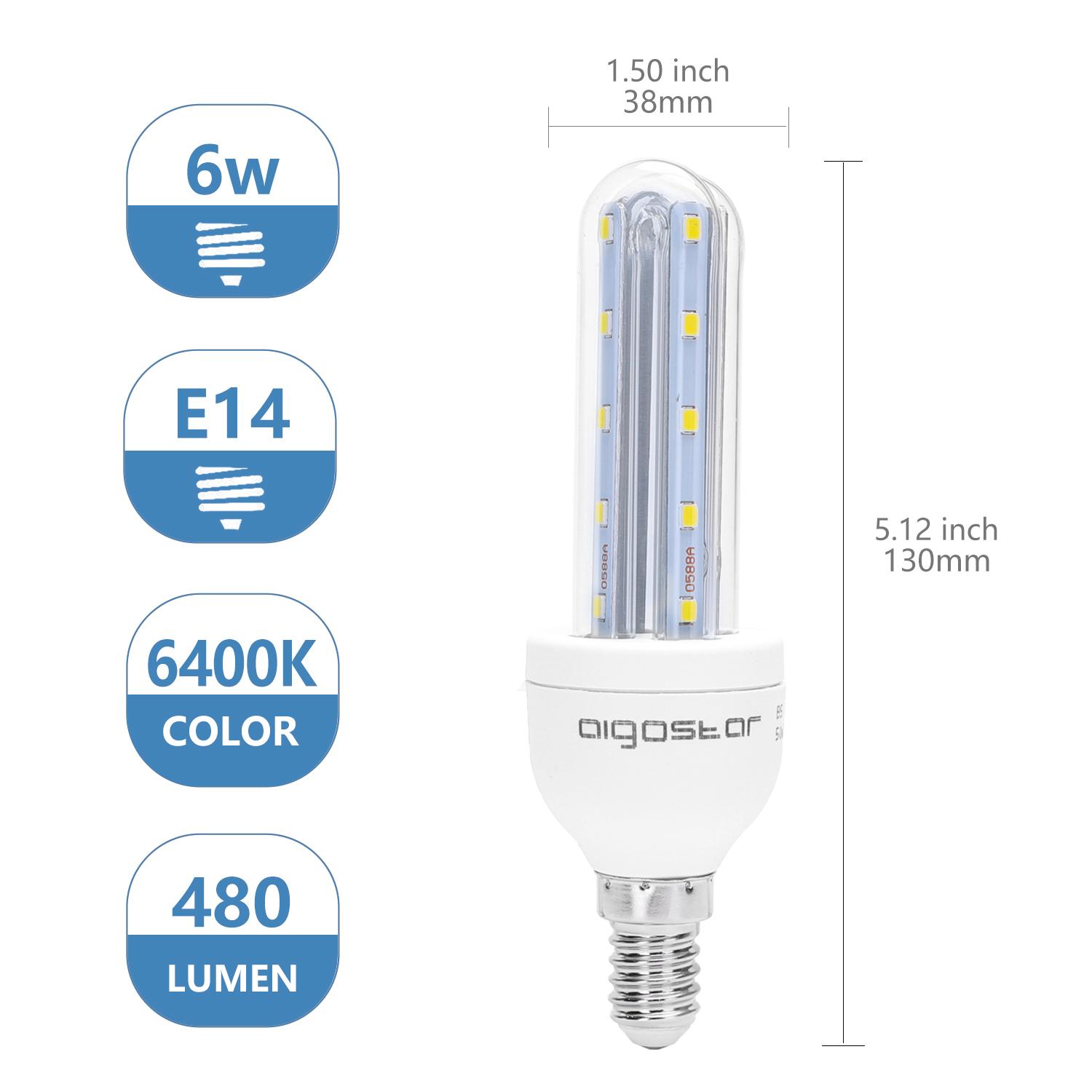 LED E14 6W U-tube