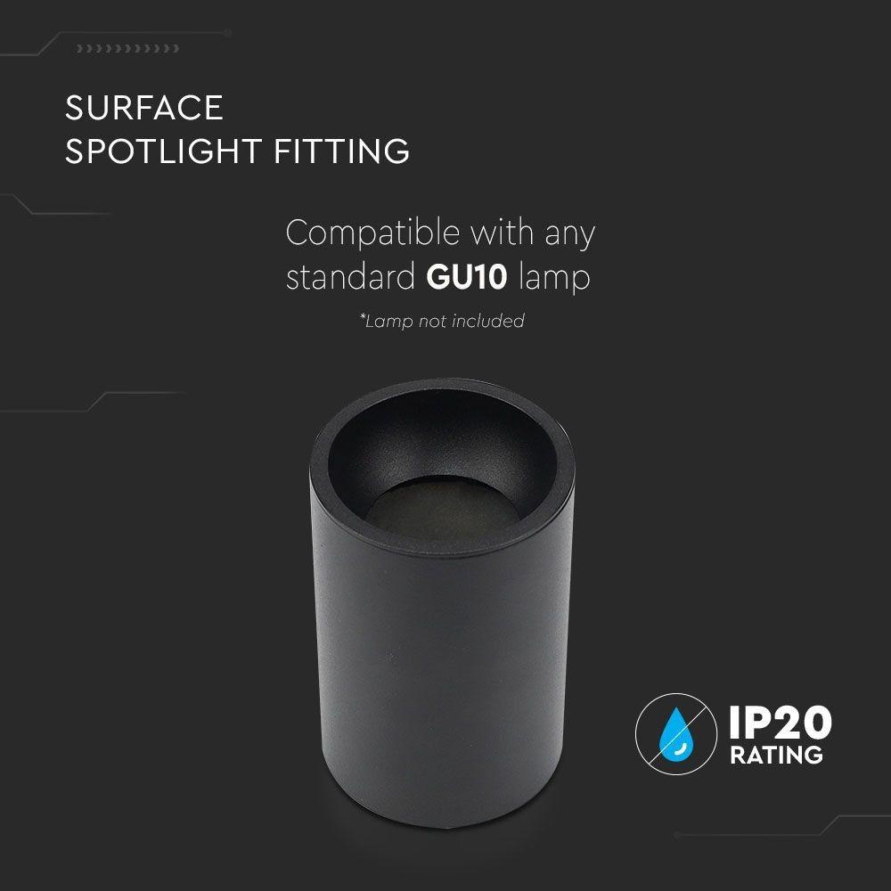 VT-802 SURFACE MOUNTED GU10 FITTING BLACK