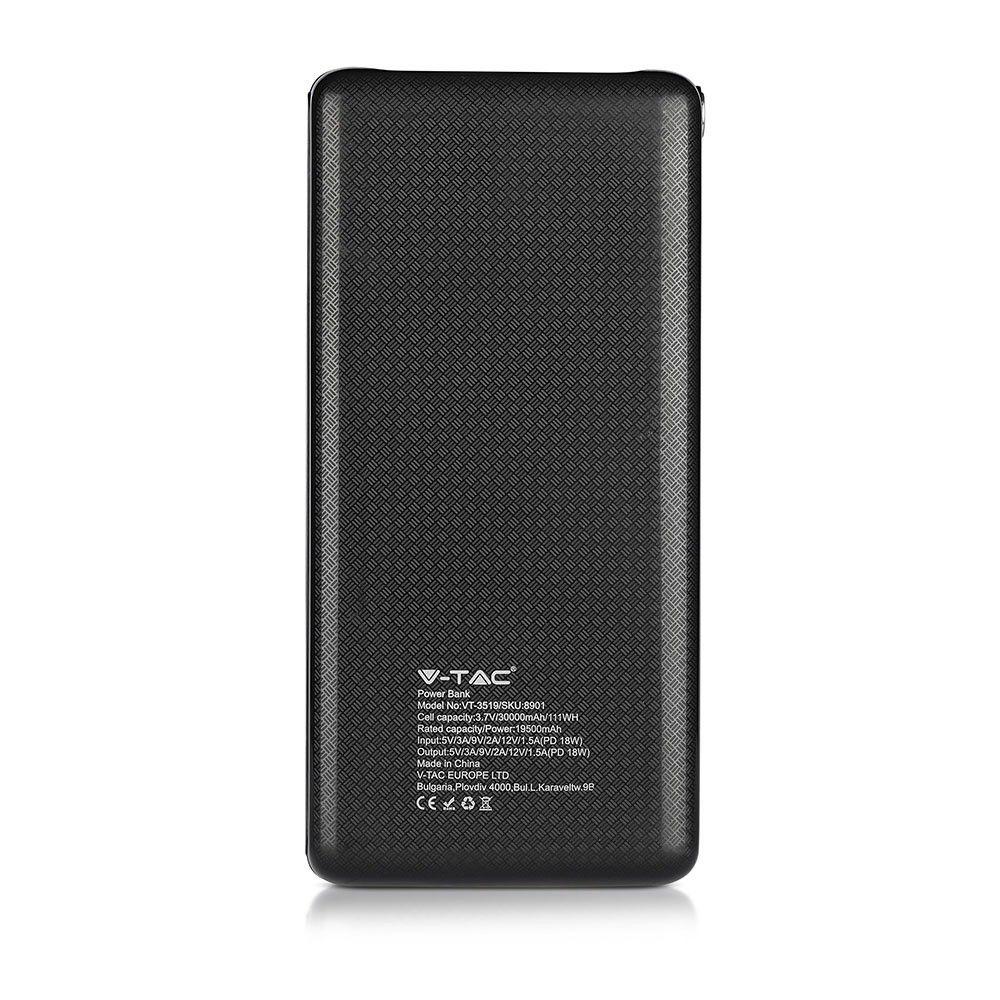 VT-3519 30000mah POWER BANK WITH DUAL USB-BLACK