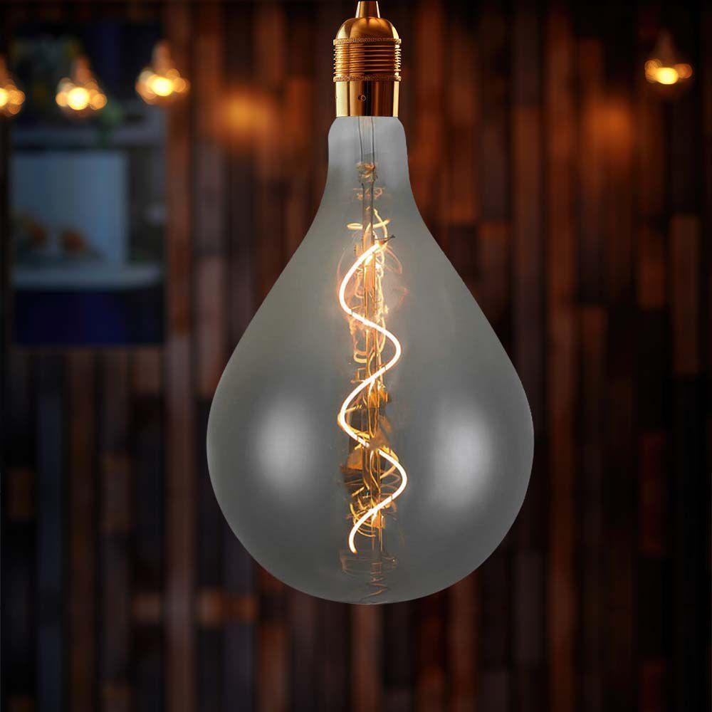 4W A160S Żarówka LED Filament spiralny, Barwa: 2700K, Szkło: Przydymione , VTAC, SKU 23167