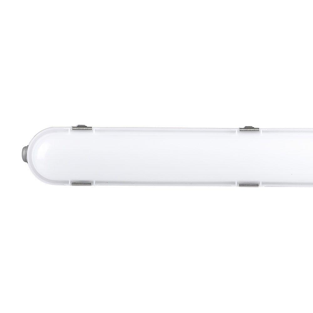 48W Lampa hermetyczna 150cm/ Chip Samsung, Moduł awaryjny 3H, Klosz Mleczny, Klipsy: stal nierdzewny, Barwa:4000K, VTAC, SKU 20221