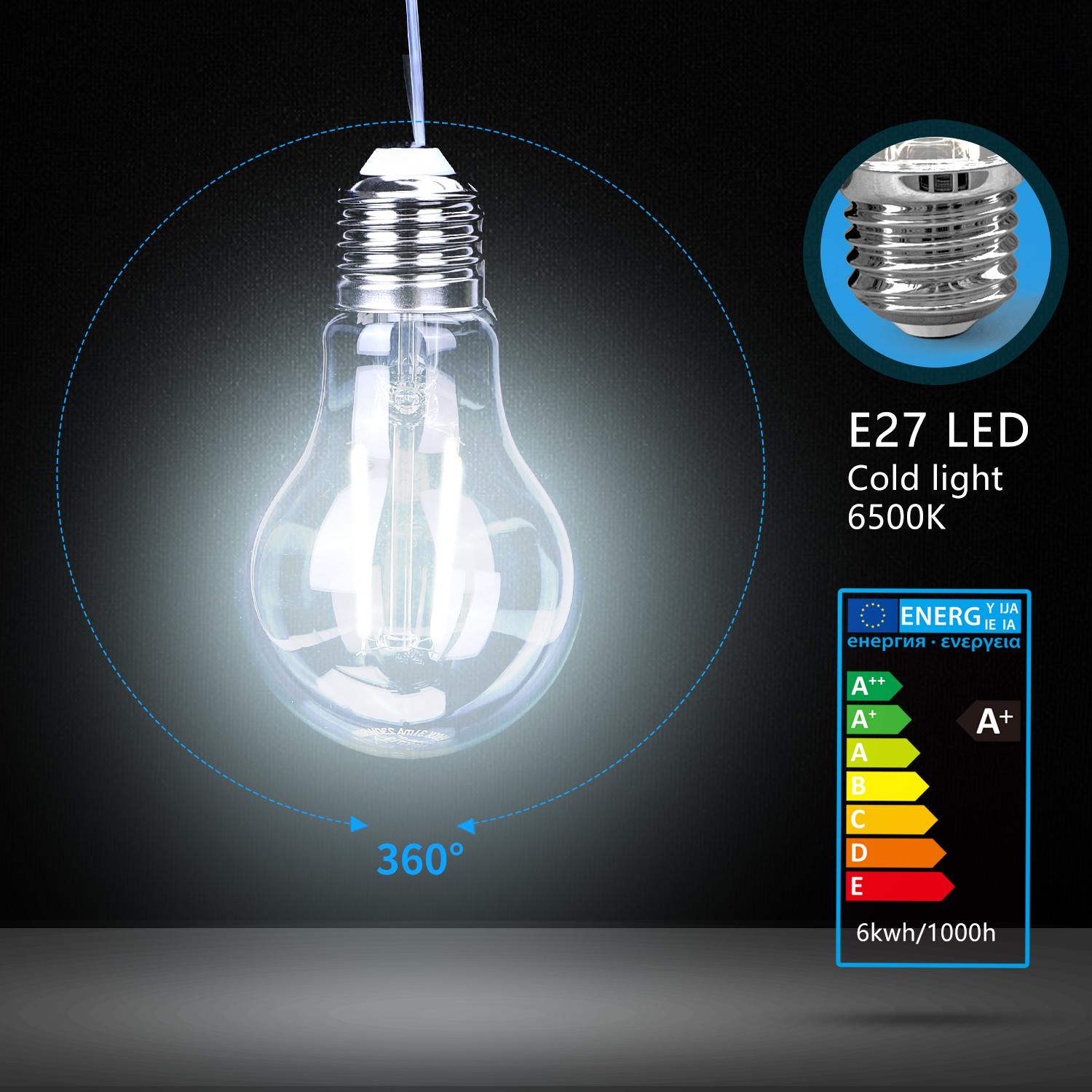 LED Filament Bulb (Clear) A60 E27 6W