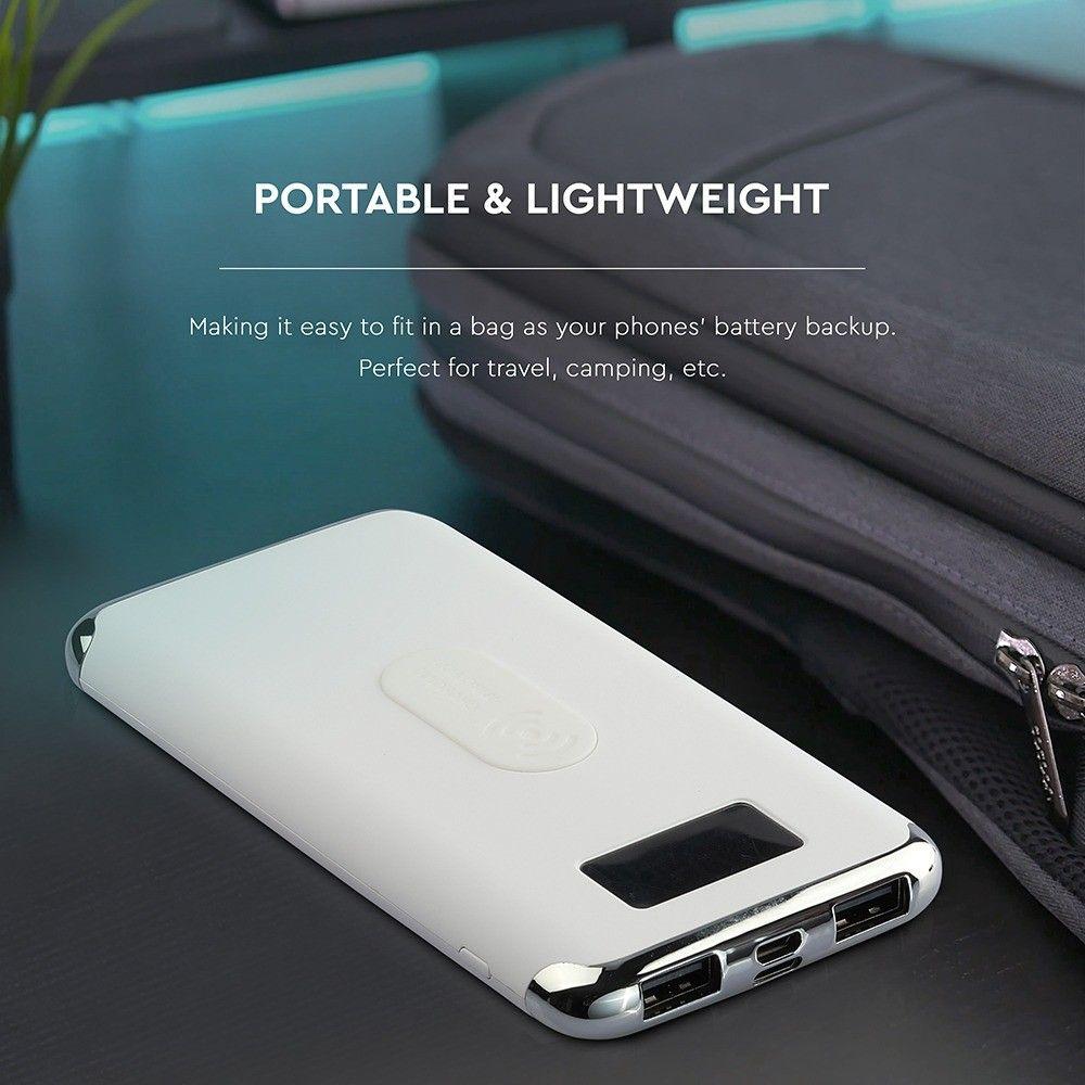 VT-3505 10000mAh POWER BANK WITH DISPLAY AND WIRELESS-WHITE