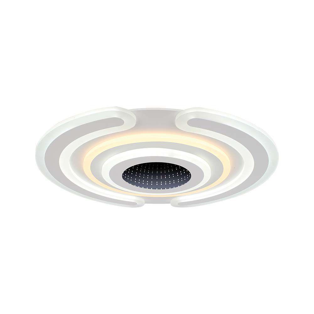 80W Dekoracyjna lampa sufitowa LED (50*9CM), Barwa: 3000K+6000K, Ściemniana, Obudowa: Czarna    , VTAC, SKU 15358