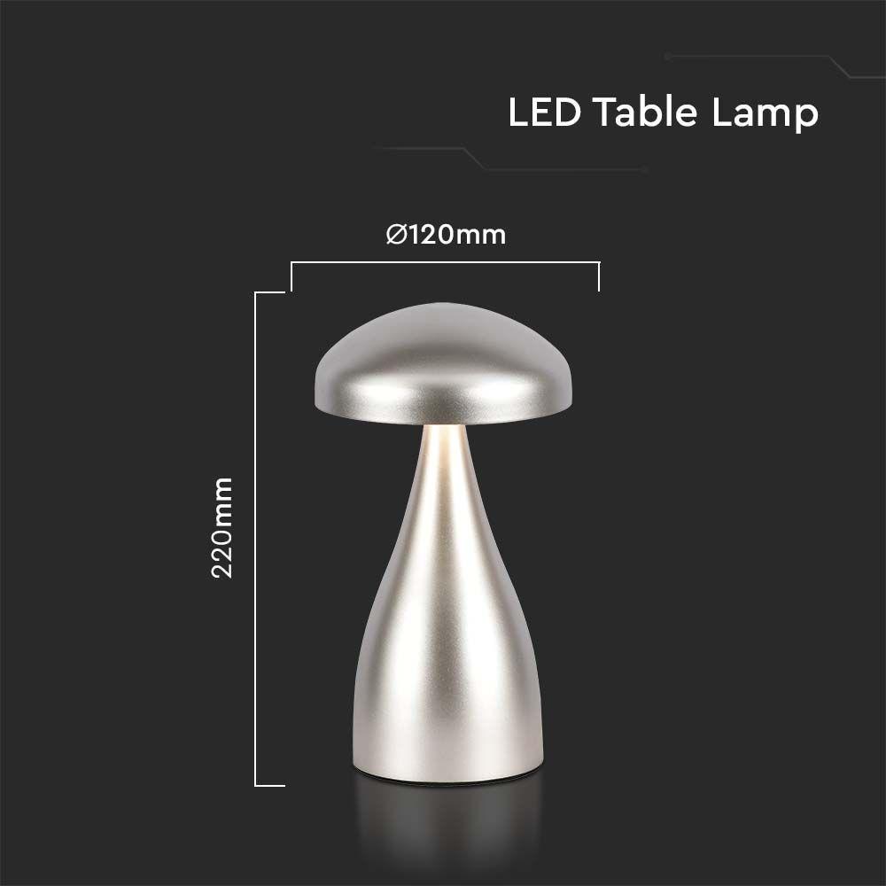 VT-1041 LED TABLE LAMP 1800mAH BATTERY D:120x220 3IN1 CHAMPAGNE GOLD BODY