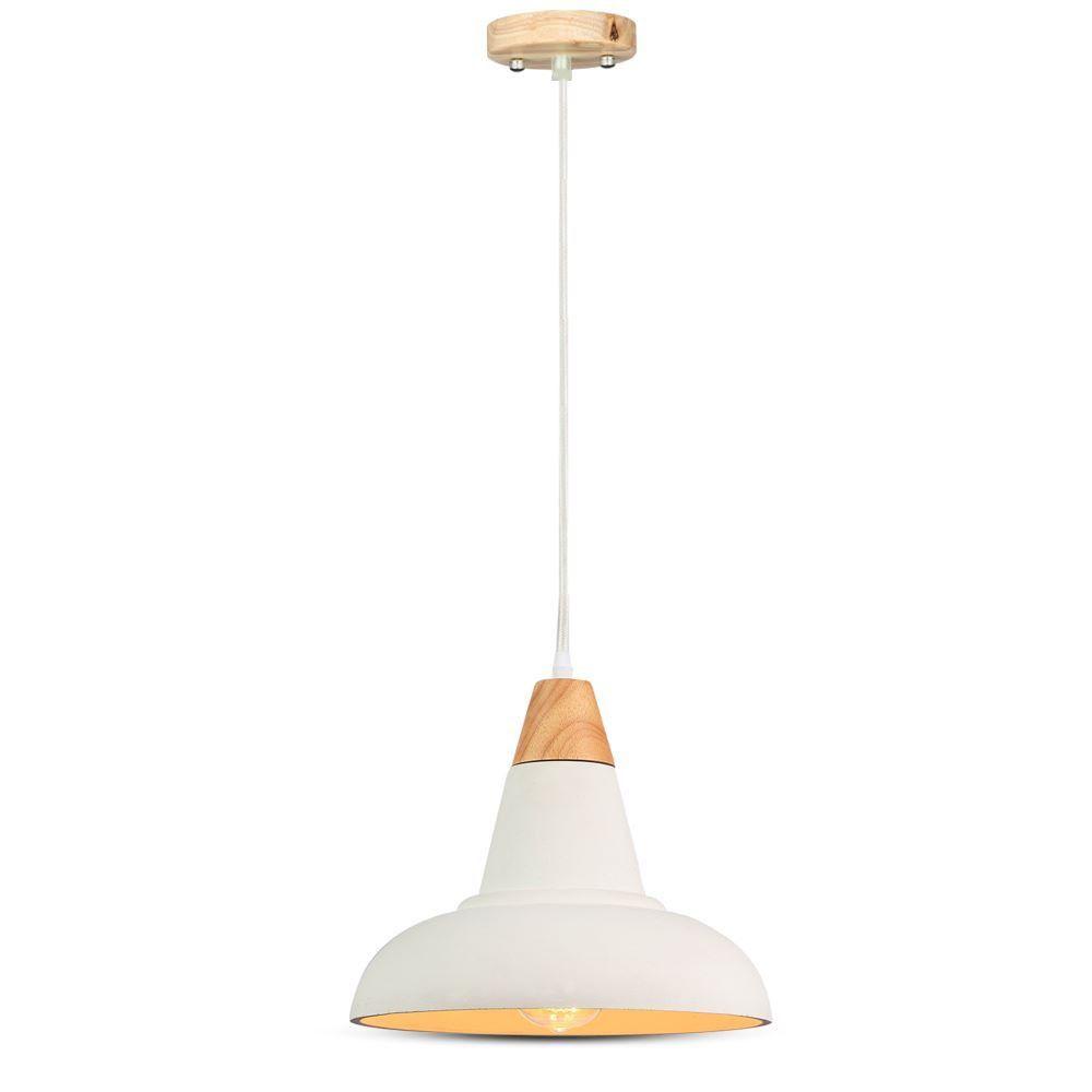 VT-7301 E27 CONCRETE+WOODEN PENDANT LIGHT D:300