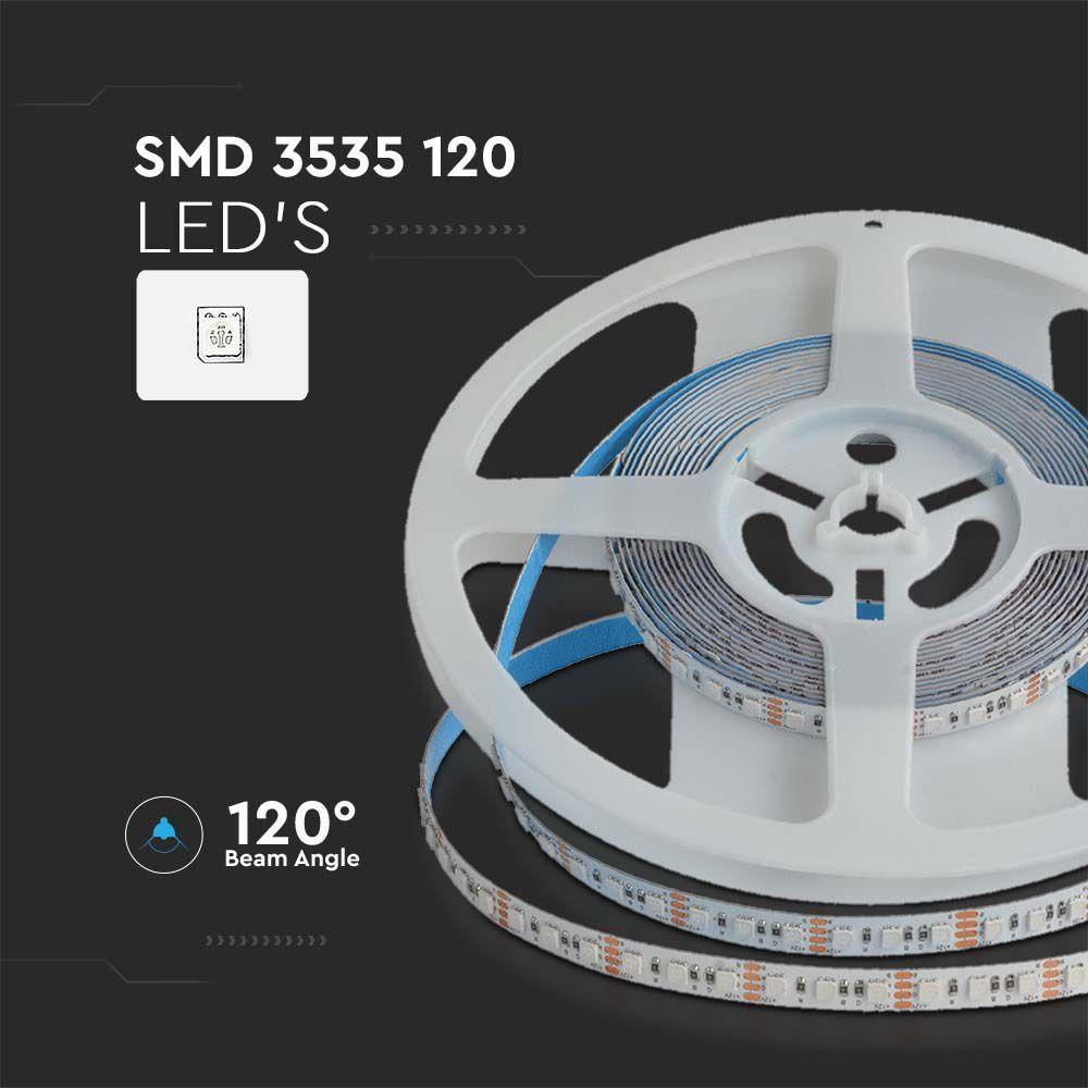 VT-3535 120 12W LED STRIP LIGHT RGB IP20 24V 8MM WHITE DOUBLE PCB(5M/ROLL)(PRICE PER M)