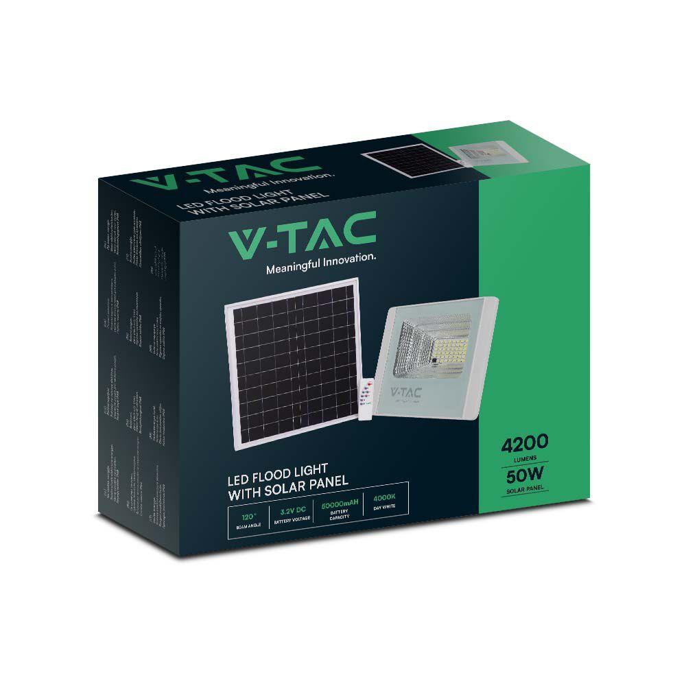 VT-300W 50W SOLAR PANEL WITH LED FLOODLIGHT 4000K WHITE BODY