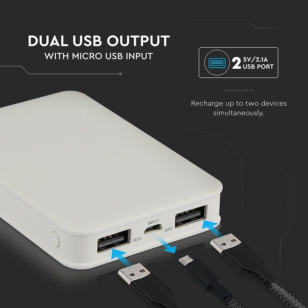 VT-3503 5000mah POWER BANK-WHITE