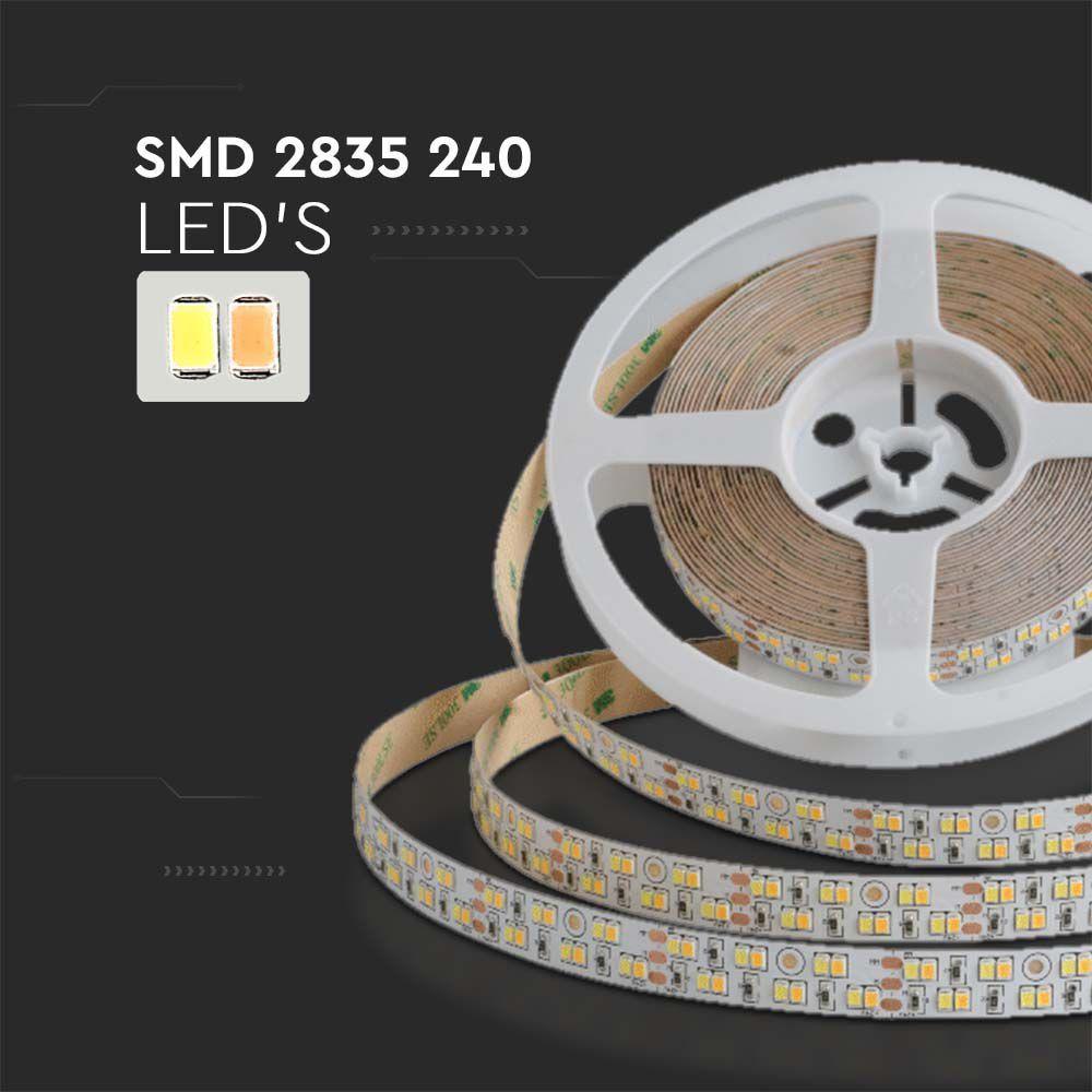 VT-2835 240 21W LED STRIP LIGHT 3IN1 IP20 24V 15MM WHITE DOUBLE PCB(5M/ROLL)(PRICE PER M)