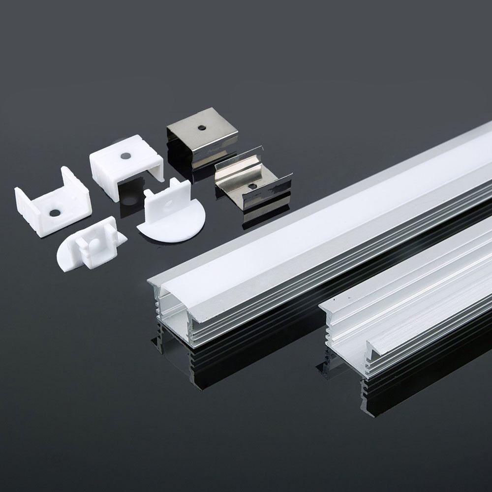 VT-8115 MOUNTING KIT WITH DIFFUSER FOR LED STRIP RECESSED 2000X24.5X12.2MM SILVER