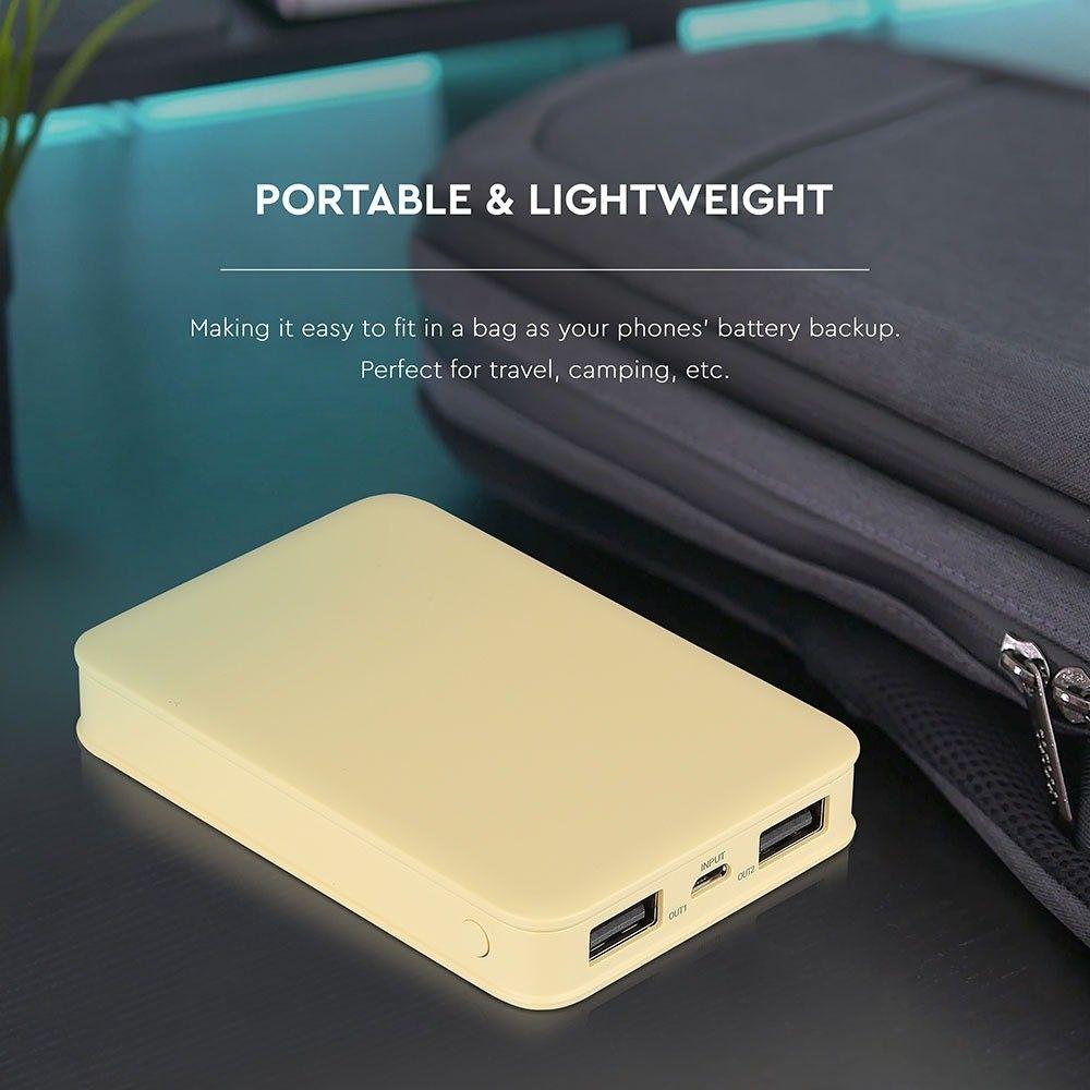 Power Bank, 5000mAh/18.5wh, 5V, Żółty, VTAC, SKU 8196