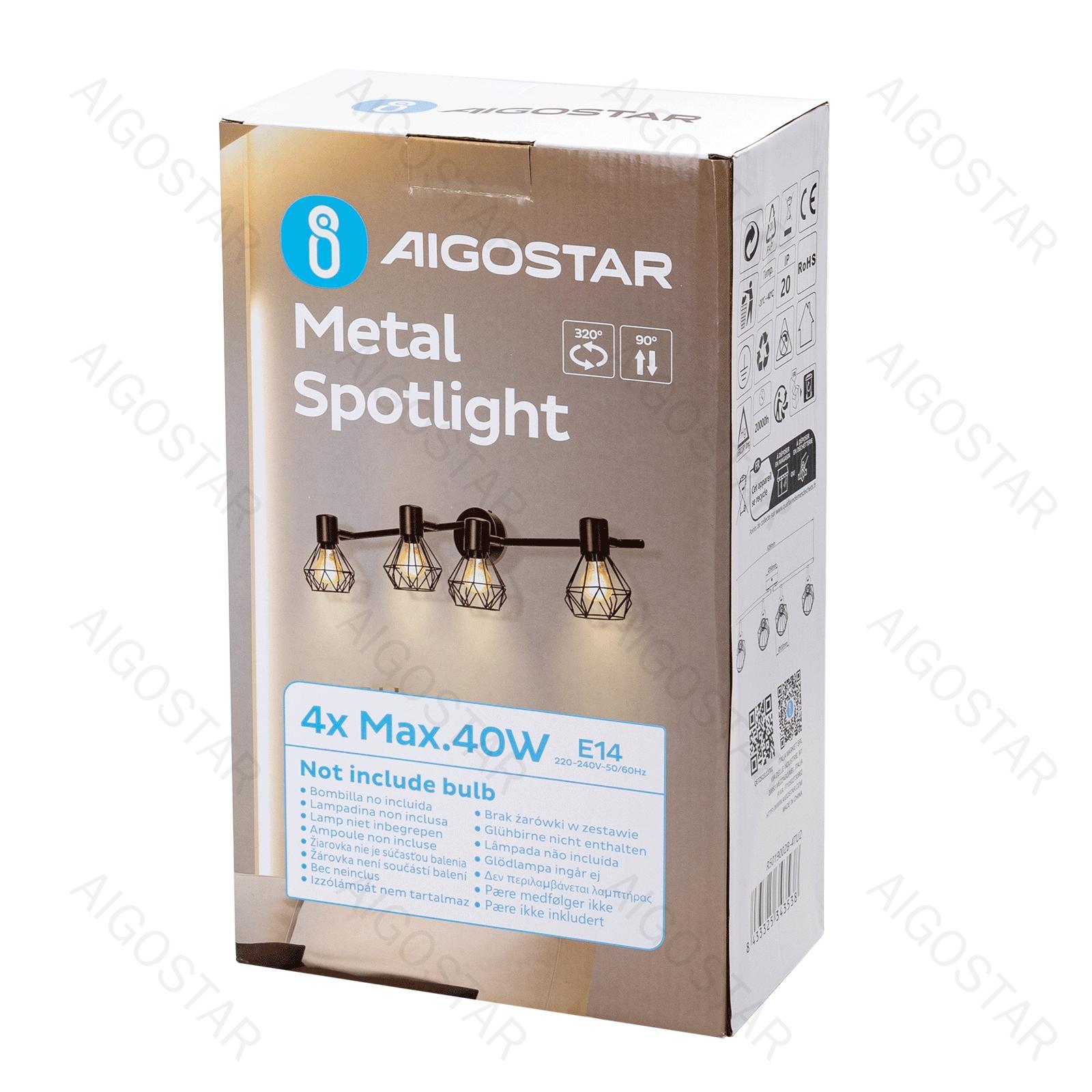 4-way Adjustable Angle Metal Spotlight