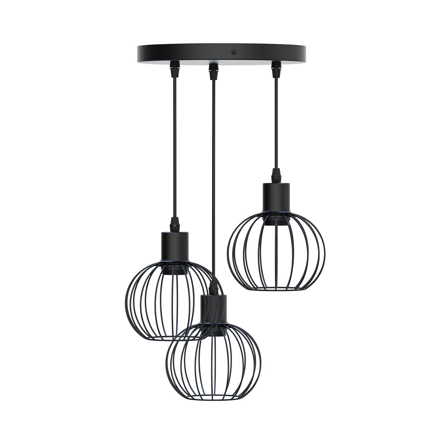 Pendant light with iron frame ( Steel )