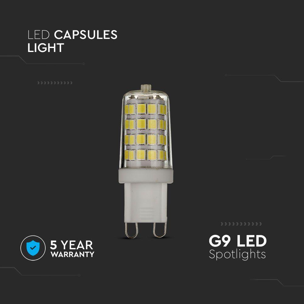 3W G9 Żarówka LED, Chip SAMSUNG, Barwa:3000K, Trzonek:G9, VTAC, SKU 21246