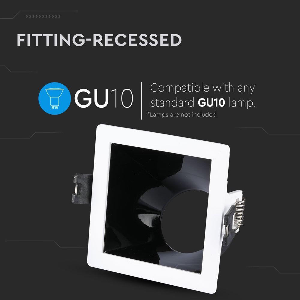 VT-875 GU10 FITTING SQUARE-WHITE+BLACK