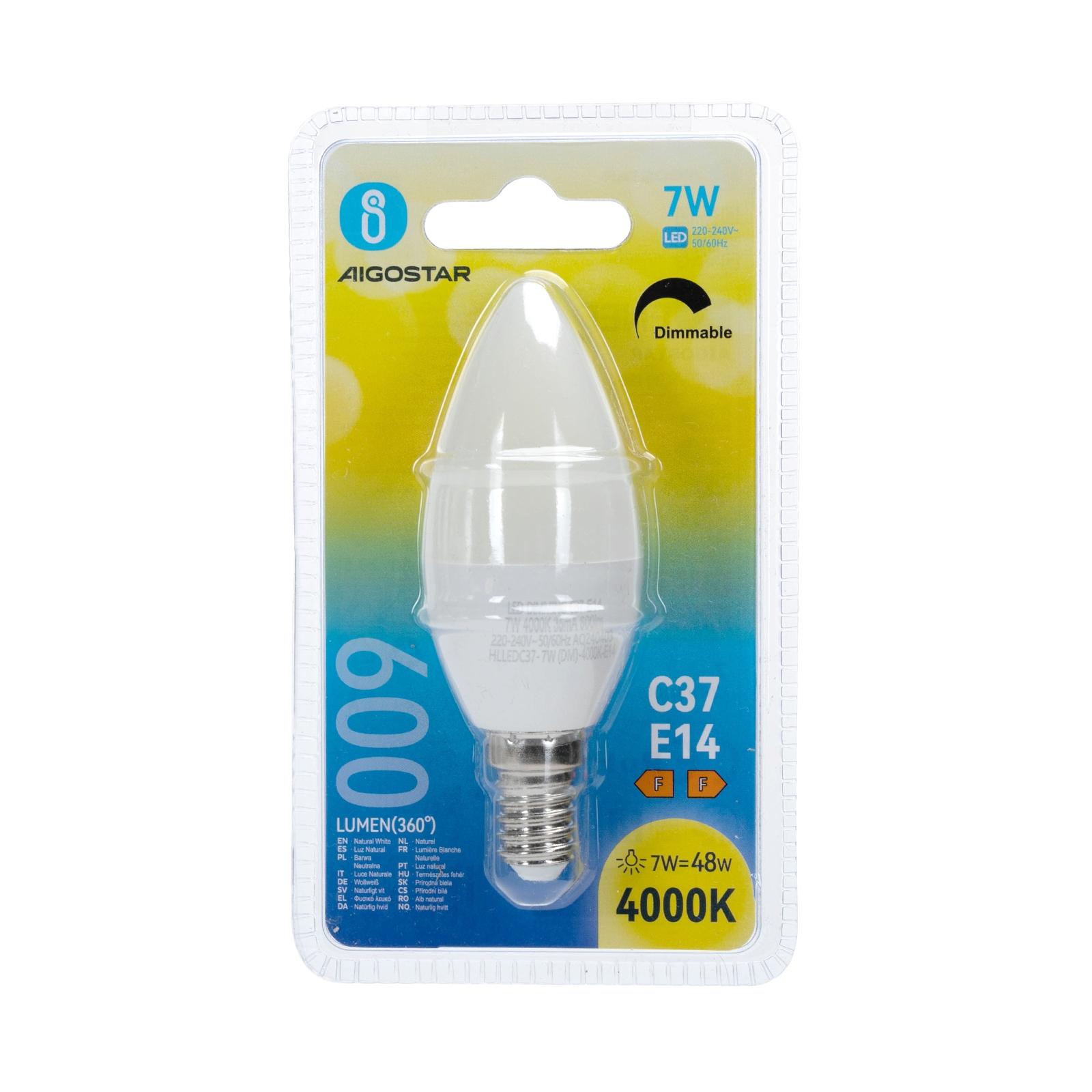 LED dimmable bulb C37 E14 7W 4000K