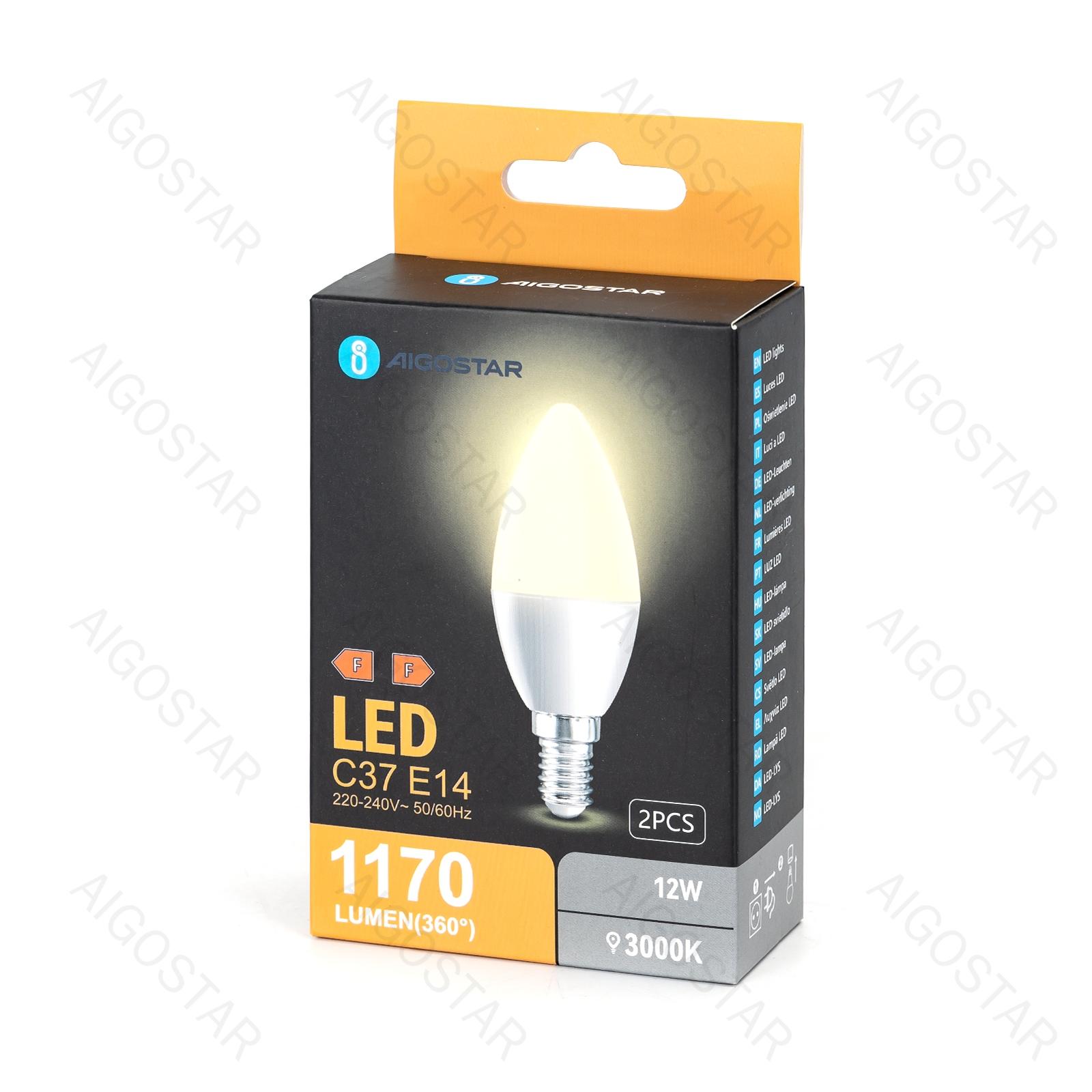 LED A5 C37 E14 12W 3000K/DOUBLE/COLOR BOX