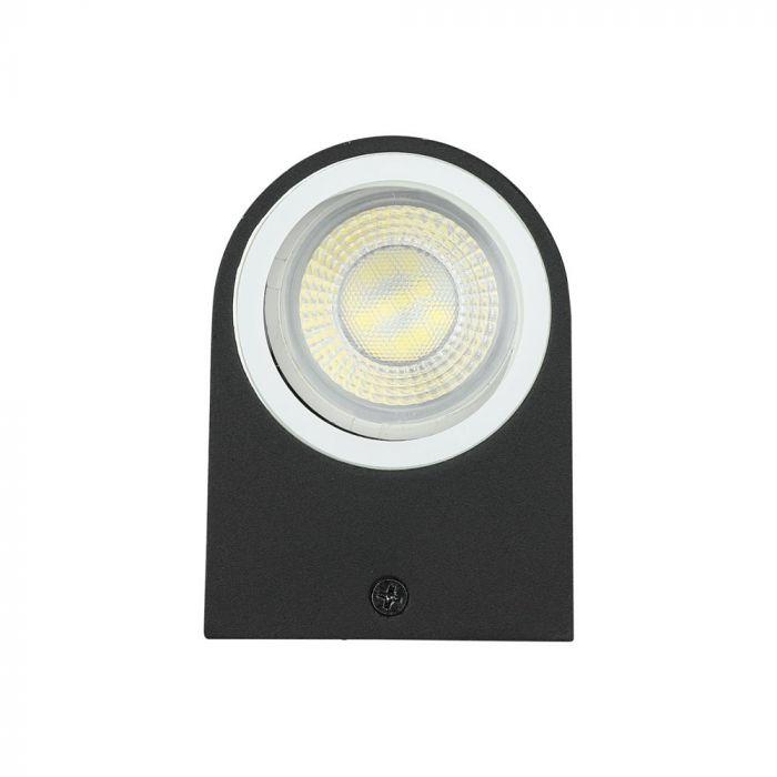 VT-7652 2 WAY GU10 WALL FITTING(ALUMINUM) ROUND, BLACK IP44