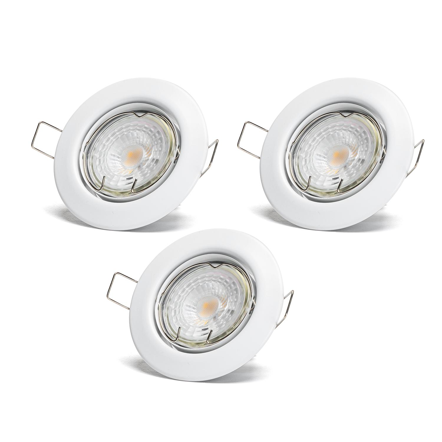 Reflektor LED o regulowanym kącie świecenia 4,5 W 3000 K (wycięcie: 65 mm) 3 szt.