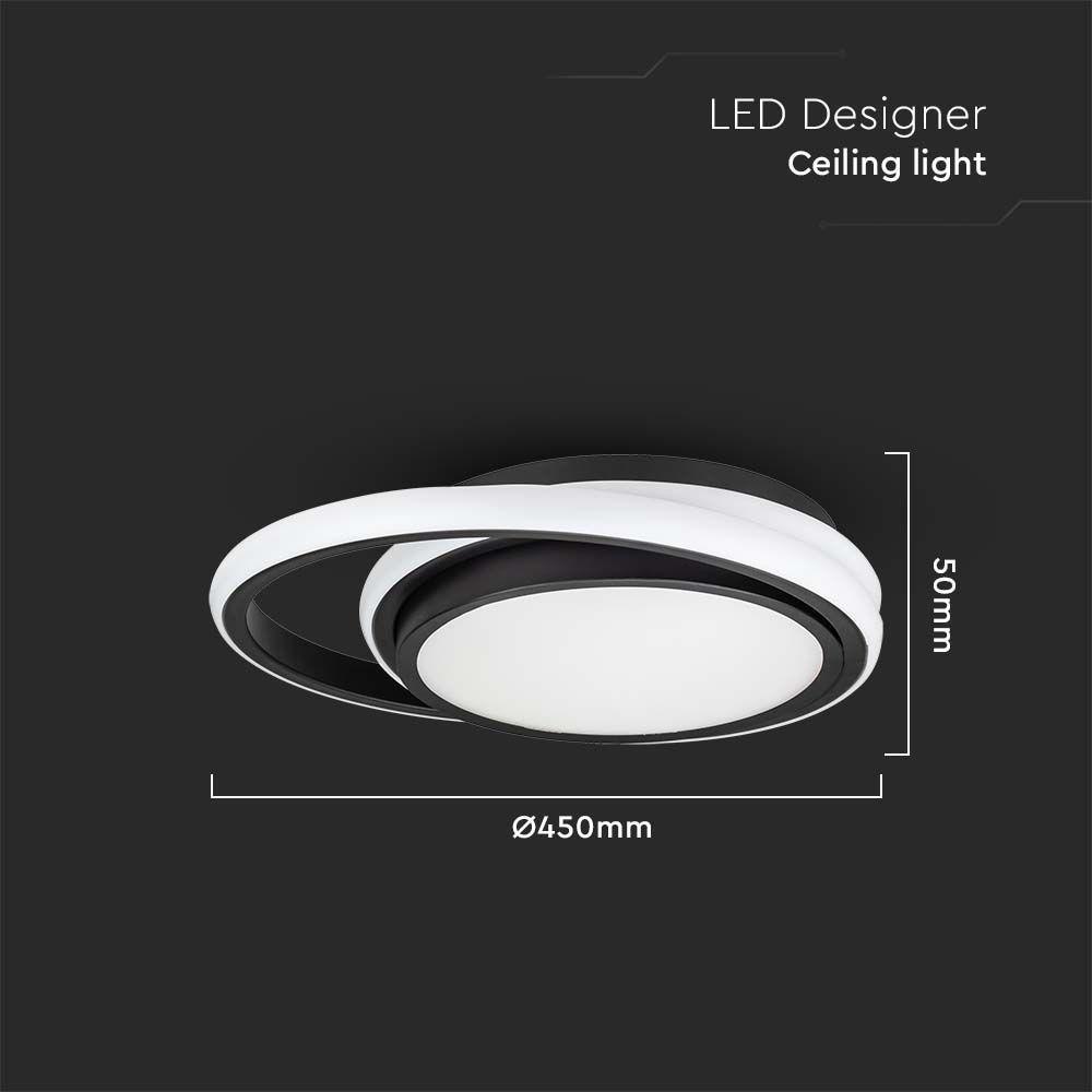 VT-7761 38W LED DESIGNER LIGHT 4000K BLACK DOUBLE RD