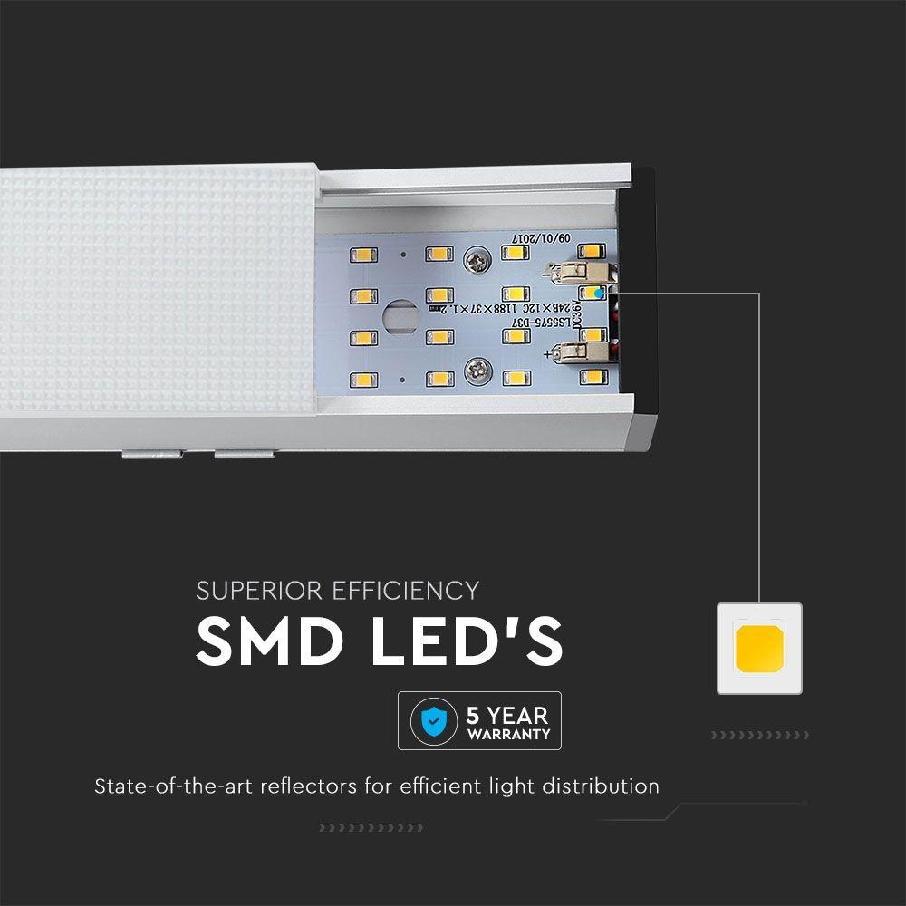 40W Lampa Liniowa LED, Chip SAMSUNG, Barwa:4000K, Obudowa: Biała, VTAC, SKU 21383