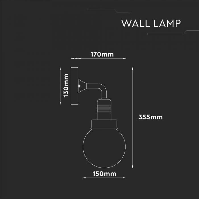 VT-720 WALL LAMP-MATT BLACK-DOWN IP65