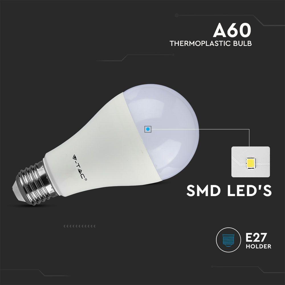 VT-1900 8.5W A60 LED PLASTIC BULB 6500K E27 3PCS/PACK