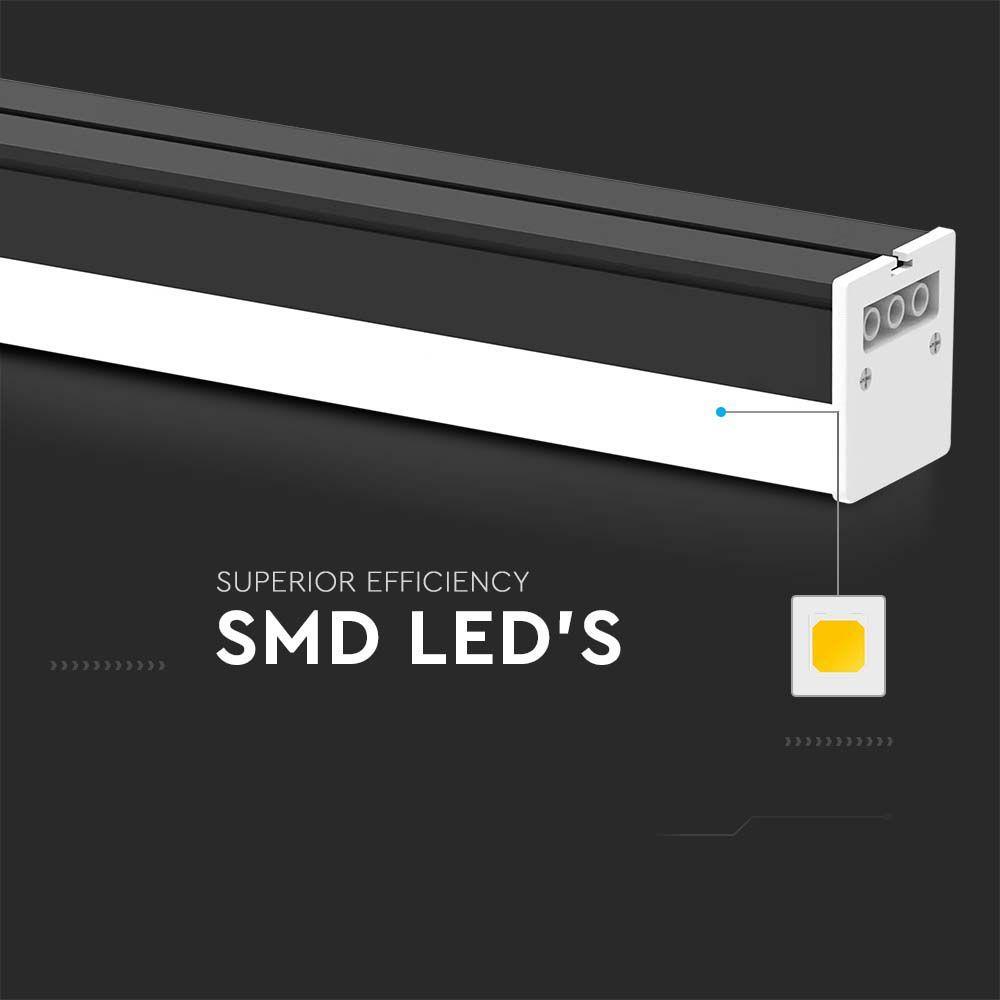 40W Oprawa Liniowa LED, Barwa: 6500K, Obudowa: Czarna      , VTAC, SKU 10137