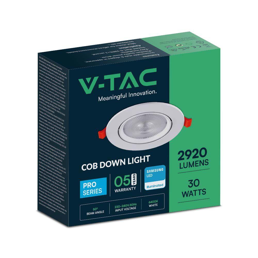 VT-2-30 30W LED DOWNLIGHT SAMSUNG CHIP 3000K 5YRS WTY