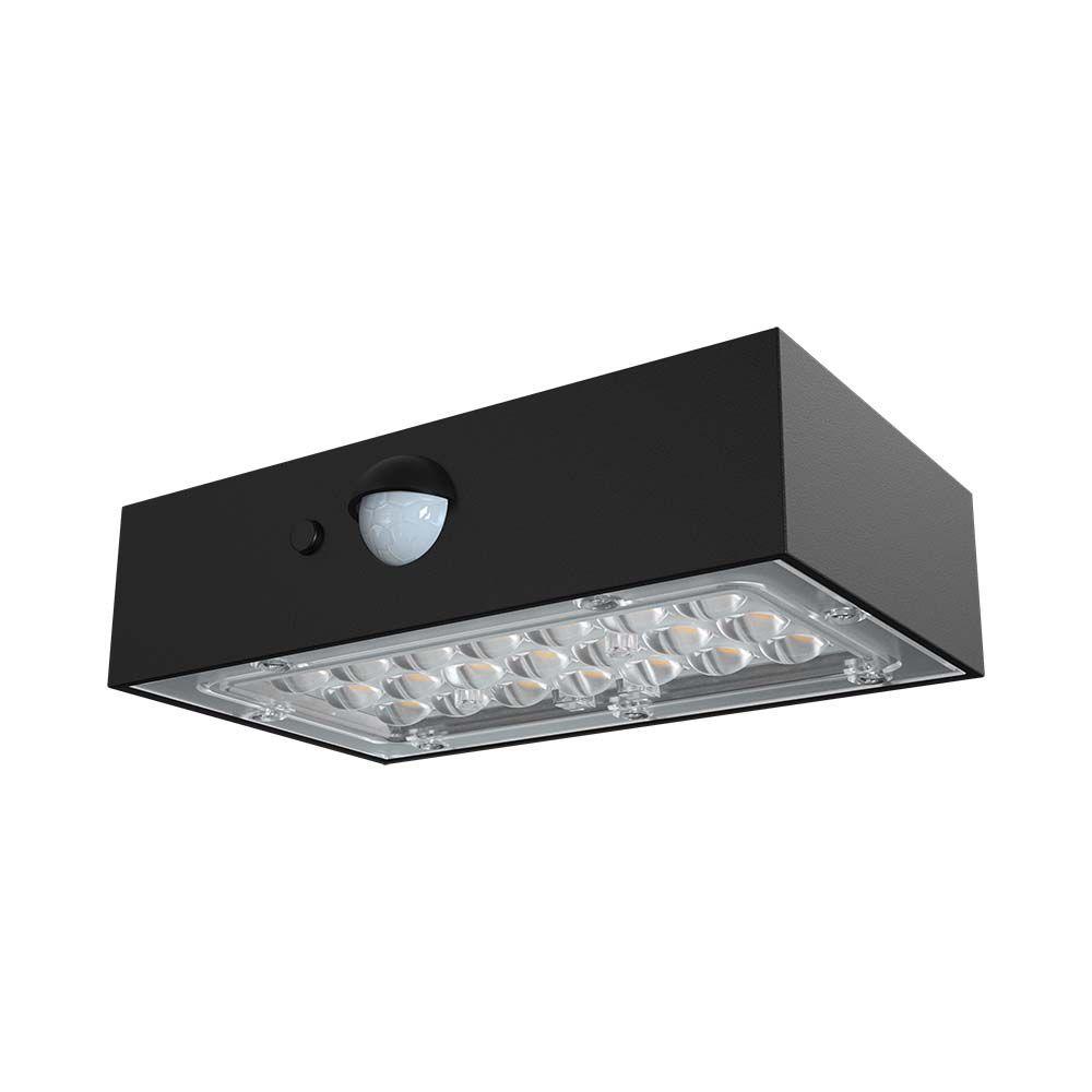 VT-403 3W LED SOLAR WALL LIGHT-BRICK 350LM LITHIUM BATTERY 3.7v 1200mAh 4000K+3000K BLACK