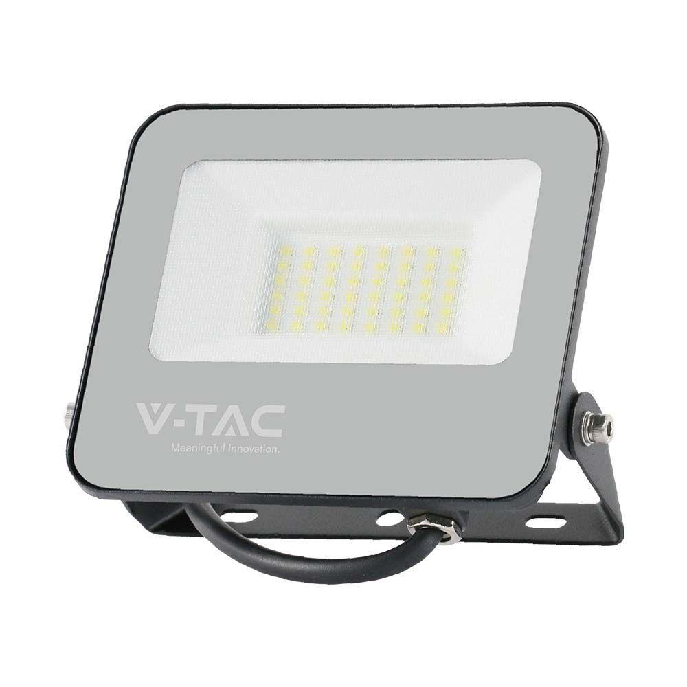 VT-44031 30W LED FLOODLIGHT 4000K BLACK BODY GREY GLASS 160LM/W