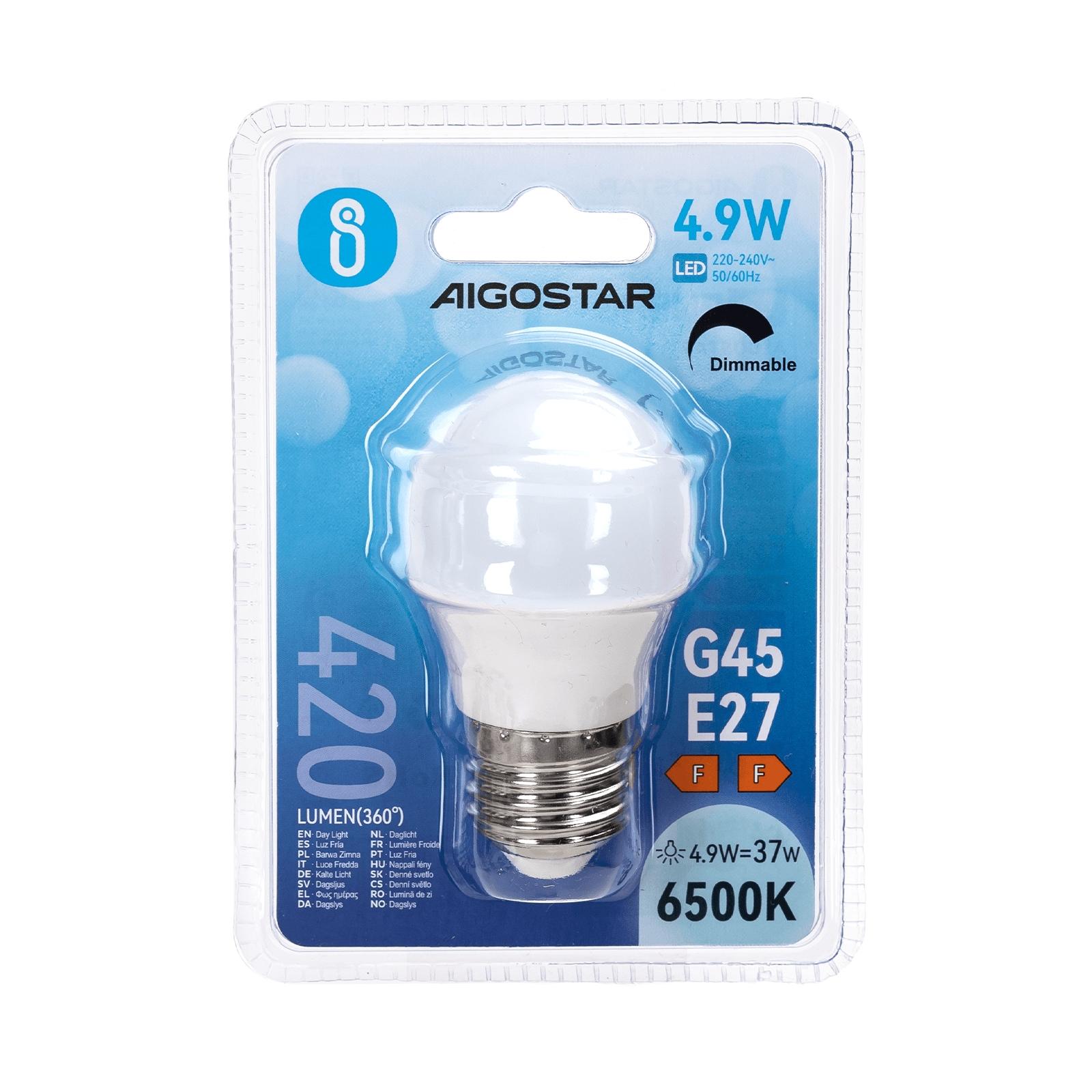 Ściemnialna żarówka LED G45 E27 4,9W 6500K