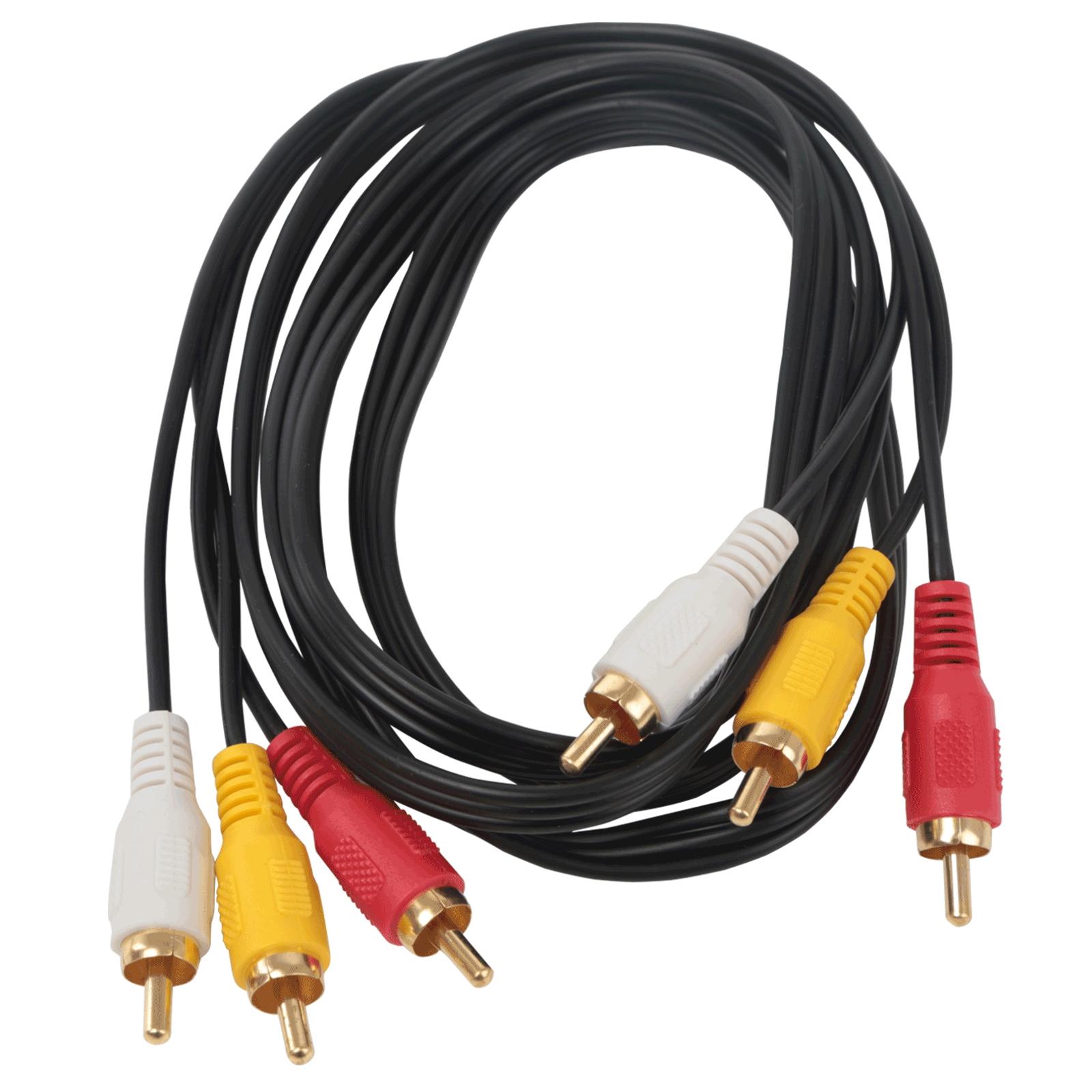 Audio Cable 3RCA Plugs to 3RCA Plugs 1.5m Black