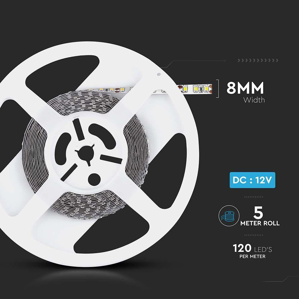 VT-3528 120 8W/M LED STRIP LIGHT COLORCODE:3000K IP20 (5M/ROLL)(PRICE PER M)