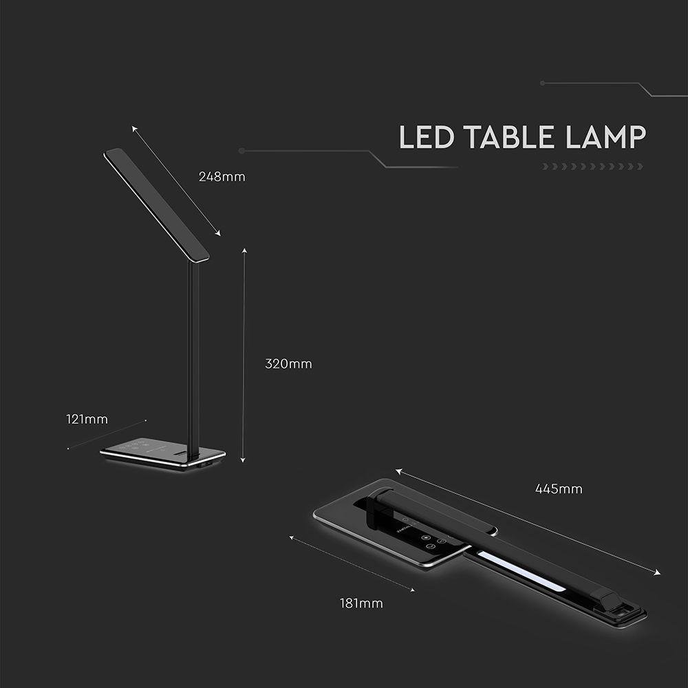 4W Lampka biurkowa z ładowarką indukcyjną, Barwa: 3w1, Czarna, VTAC, SKU 218600