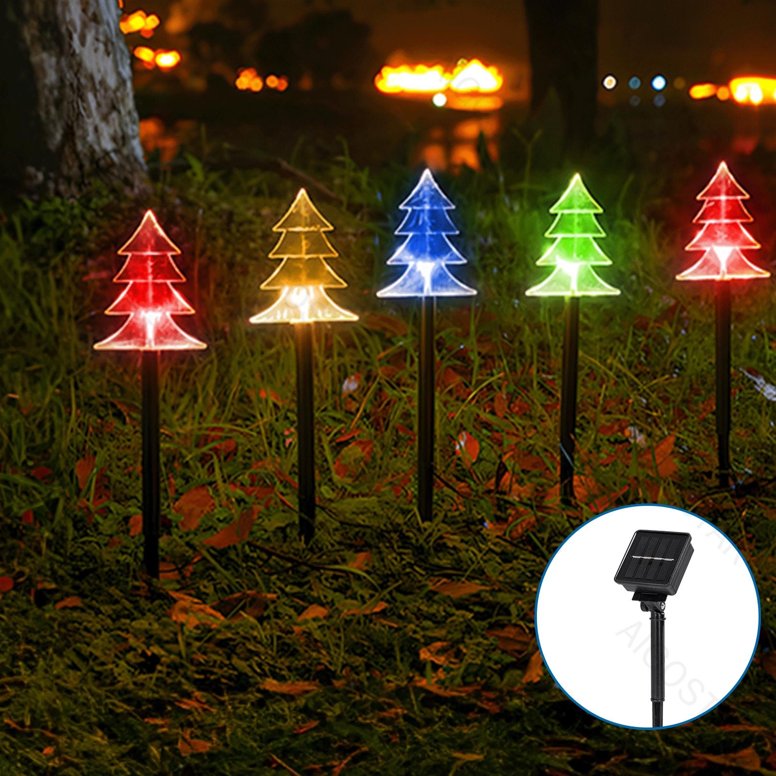 Solar Christmas tree ground-inserted light, RGBY, 1m