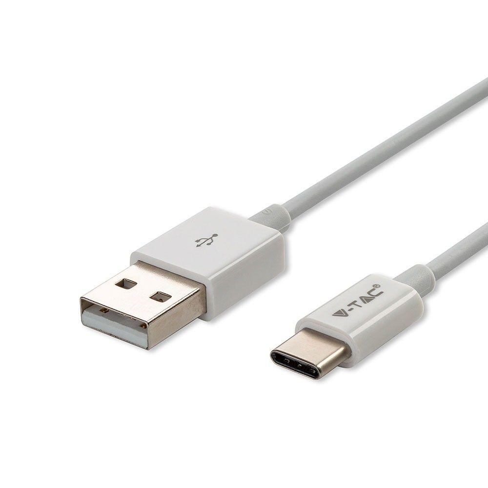 Przewód USB typ: C, 1m, Biały, VTAC, SKU 8486