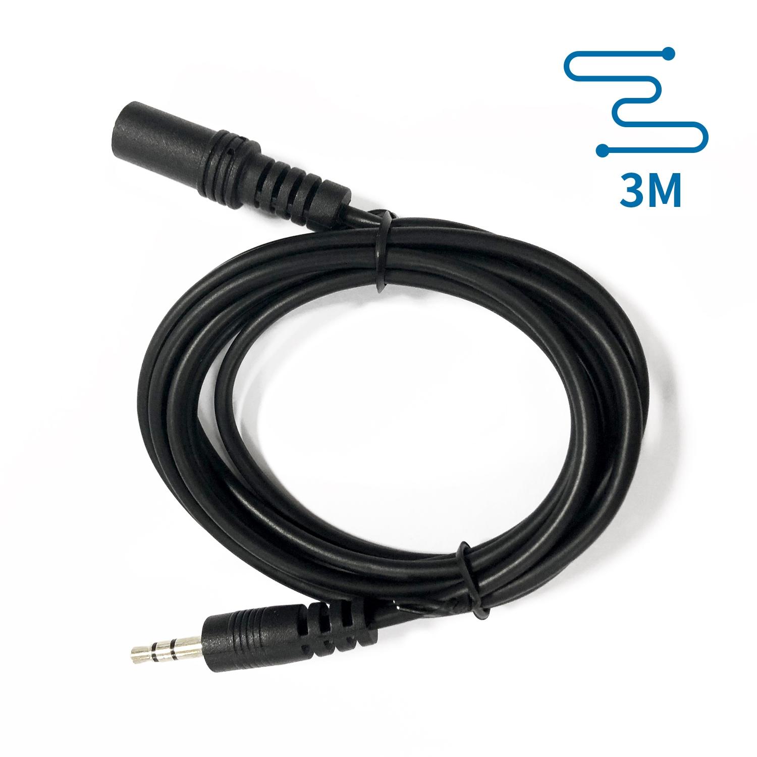 Kabel audio mini jack 3,5  mm męski/żeński 3 m czarny