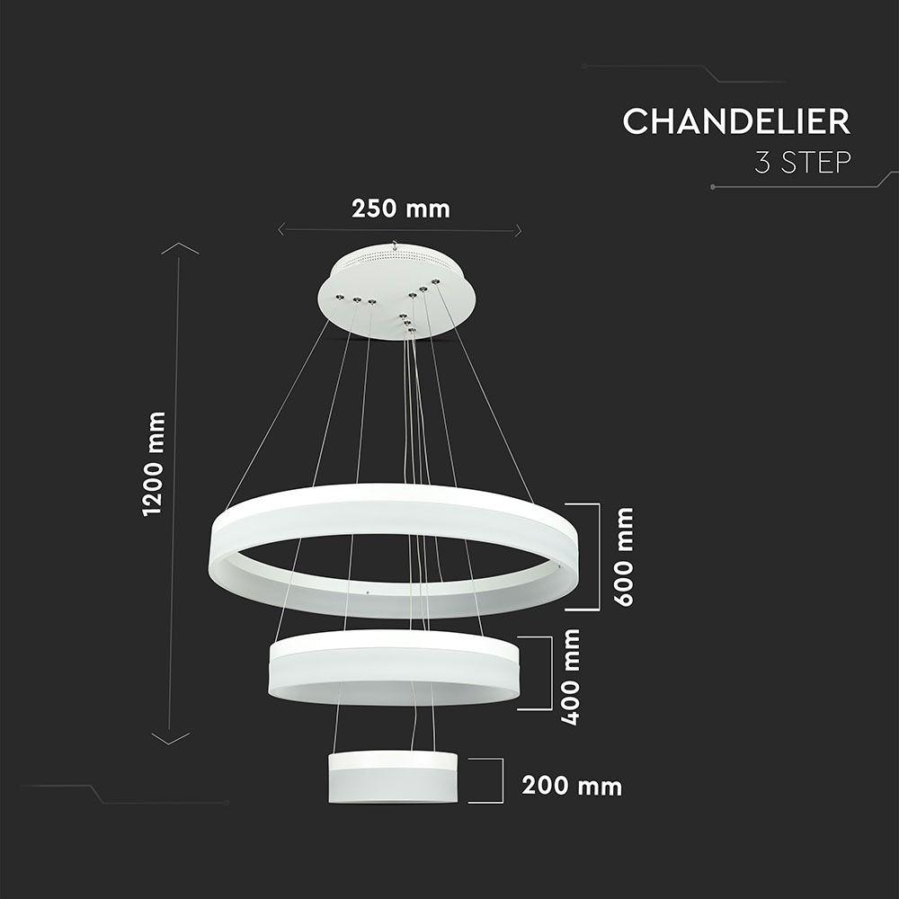 VT-80-3D 80W SOFT LIGHT CHANDELIER(3 STEP) 3000K D:200/400/600