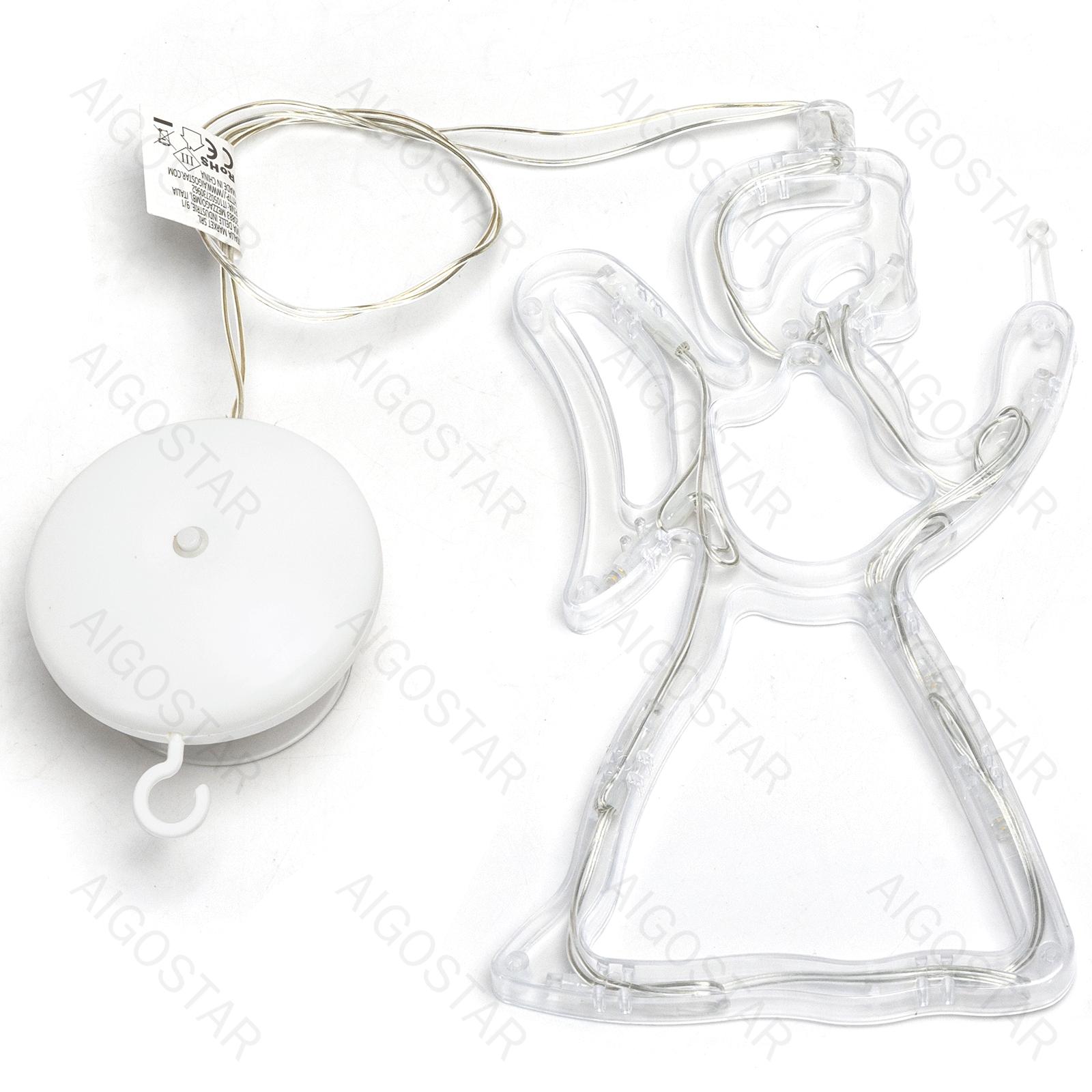 Battery powered pendant with suction cup angel shaped, warm white